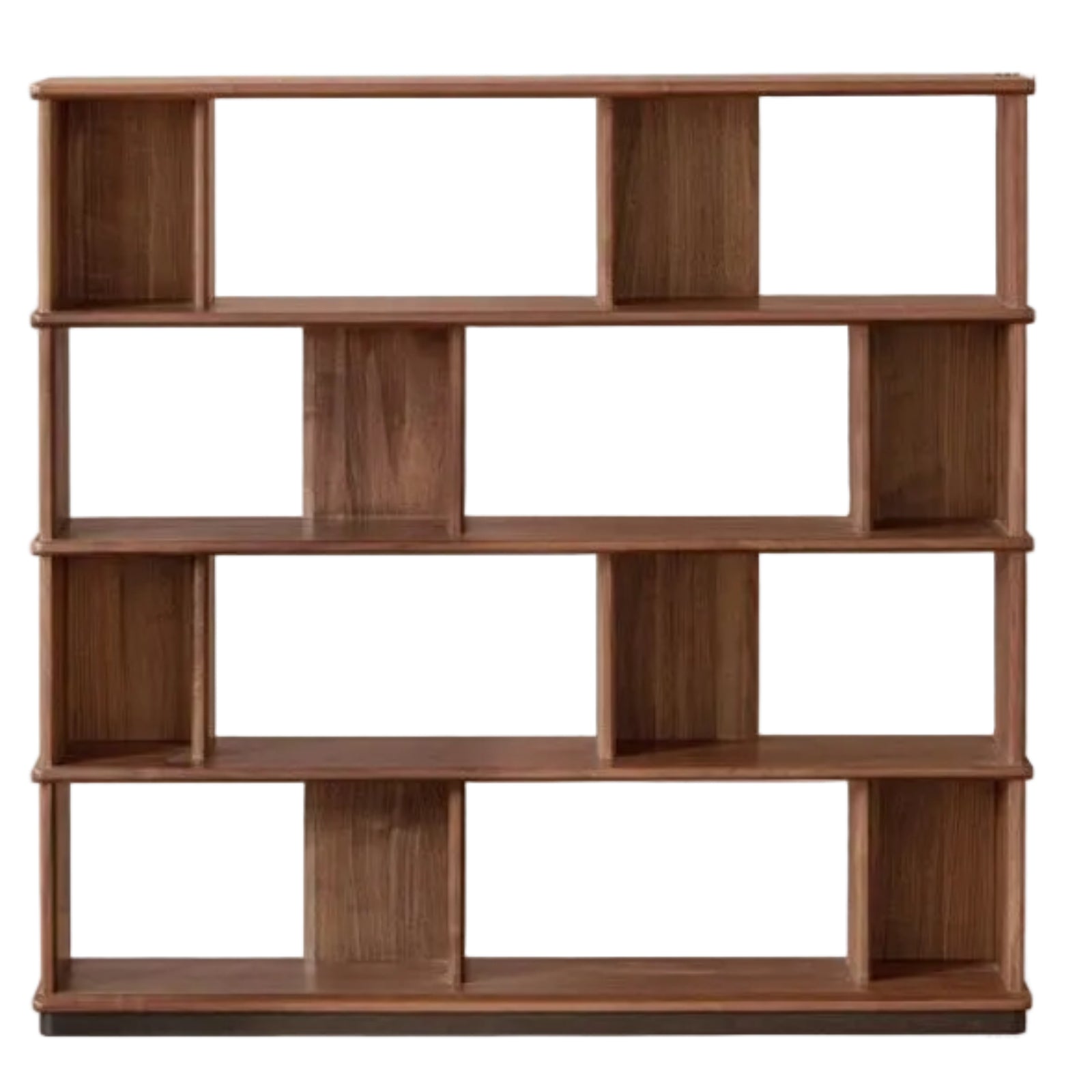 Black Walnut, Sandalwood Solid Wood Bookshelf with Light Luxury Display Shelves