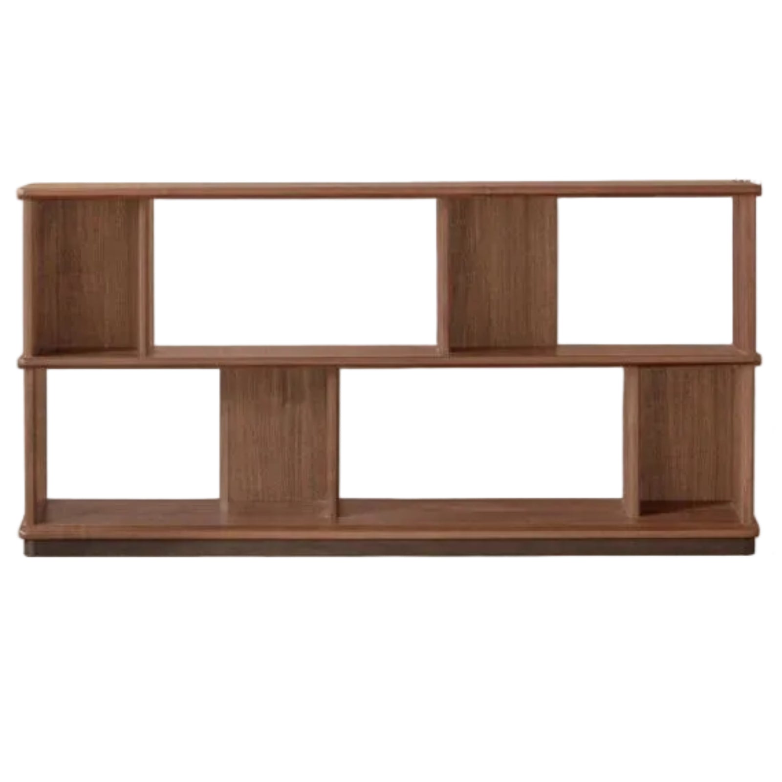 Black Walnut, Sandalwood Solid Wood Bookshelf with Light Luxury Display Shelves