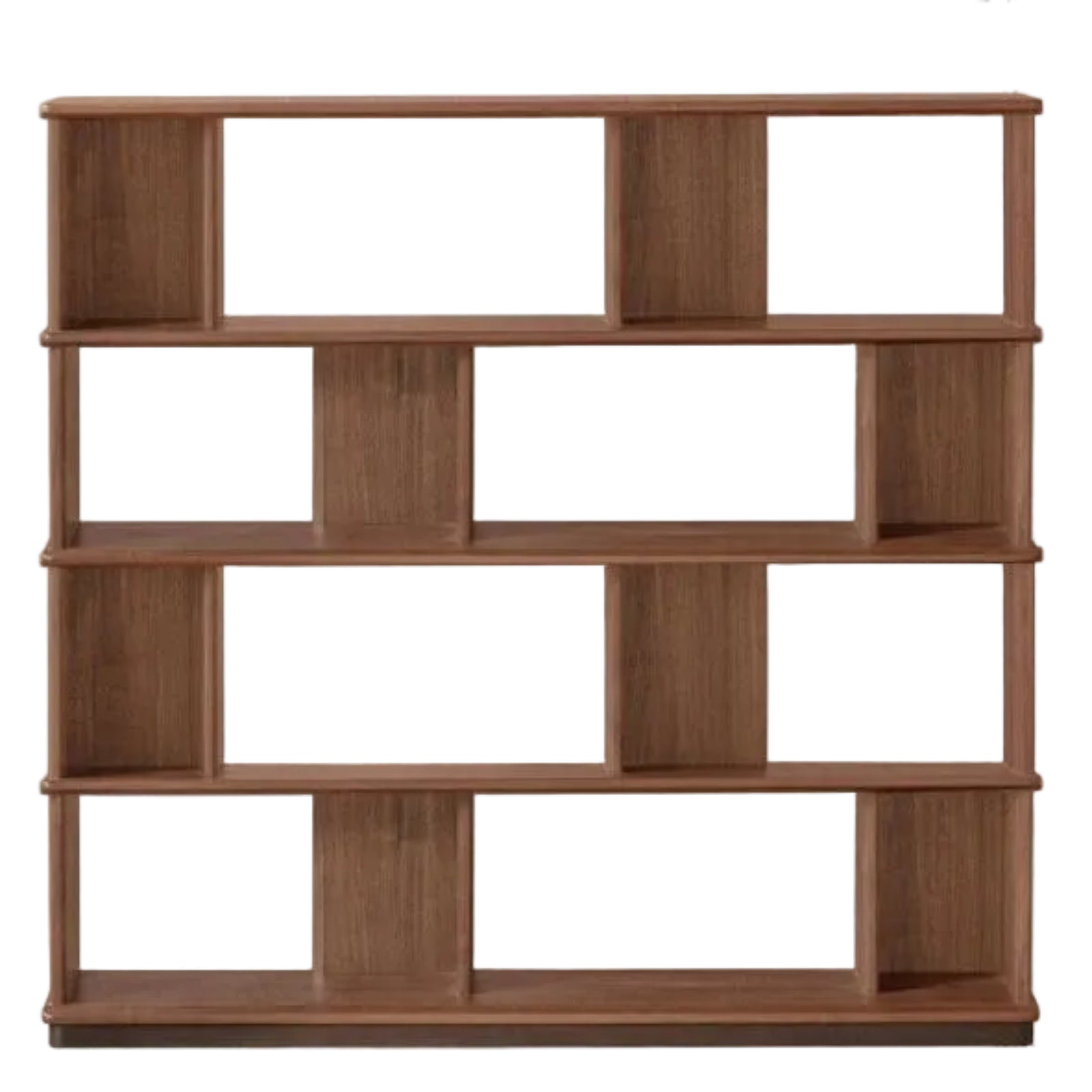 Black Walnut, Sandalwood Solid Wood Bookshelf with Light Luxury Display Shelves