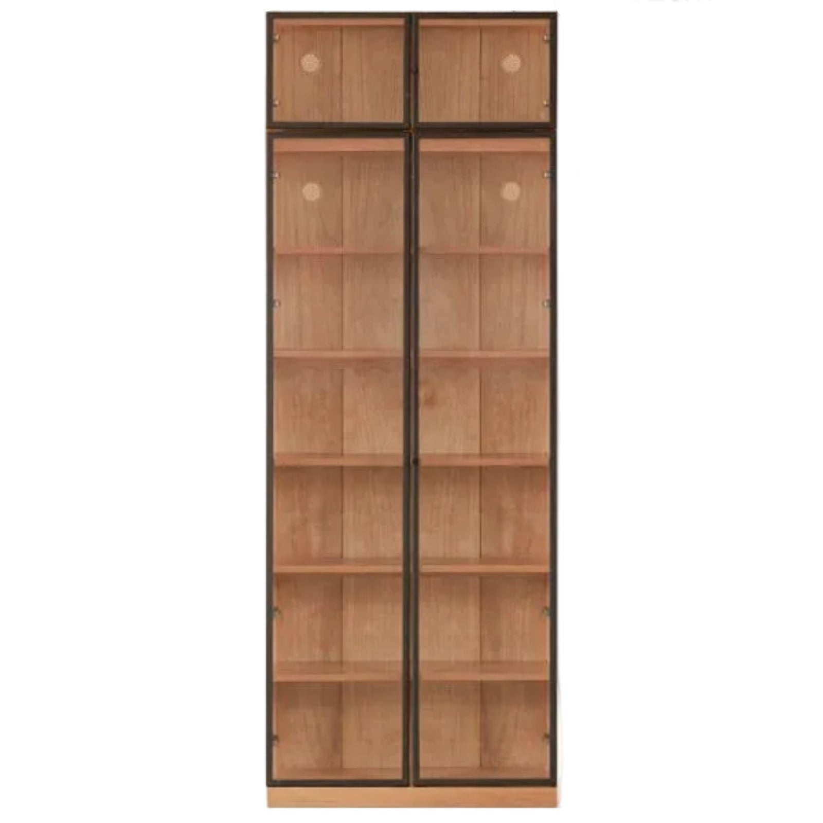 Cherry Solid Wood Floor-Standing Bookcase with Modern Shelving