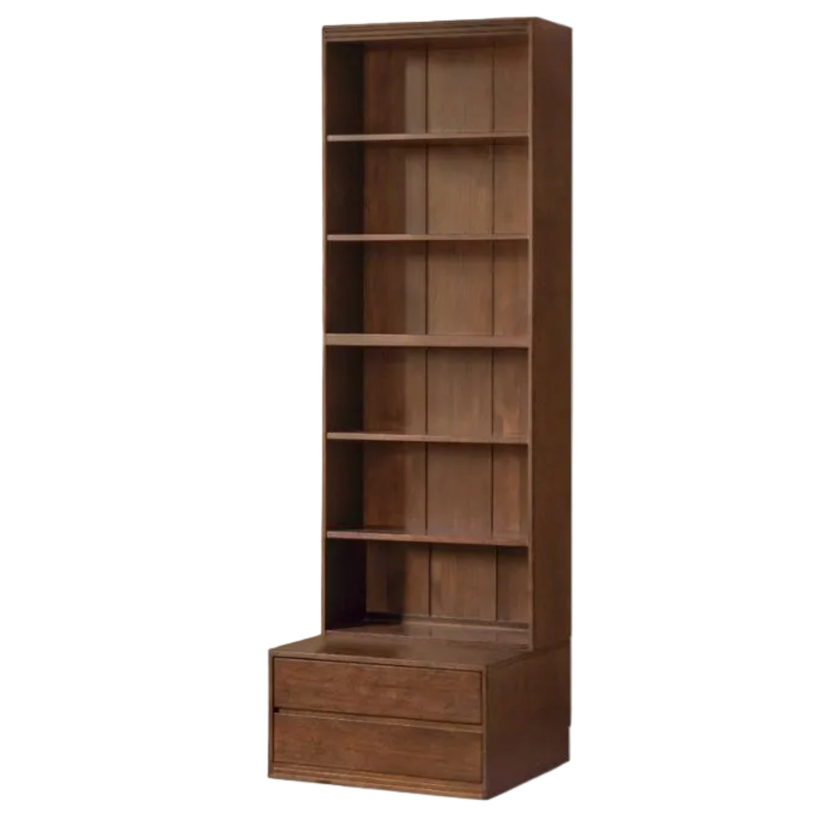 Solid Longan Hardwood, Ash Solid Wood Bookcase with Floor-to-Deck and Wall-Mounted Display Cabinet