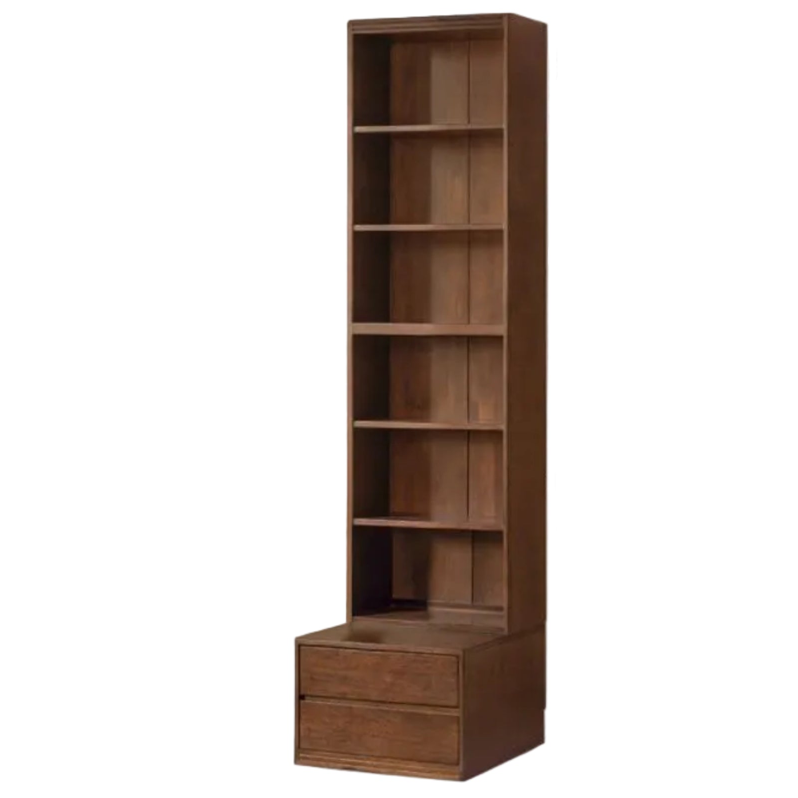Solid Longan Hardwood, Ash Solid Wood Bookcase with Floor-to-Deck and Wall-Mounted Display Cabinet
