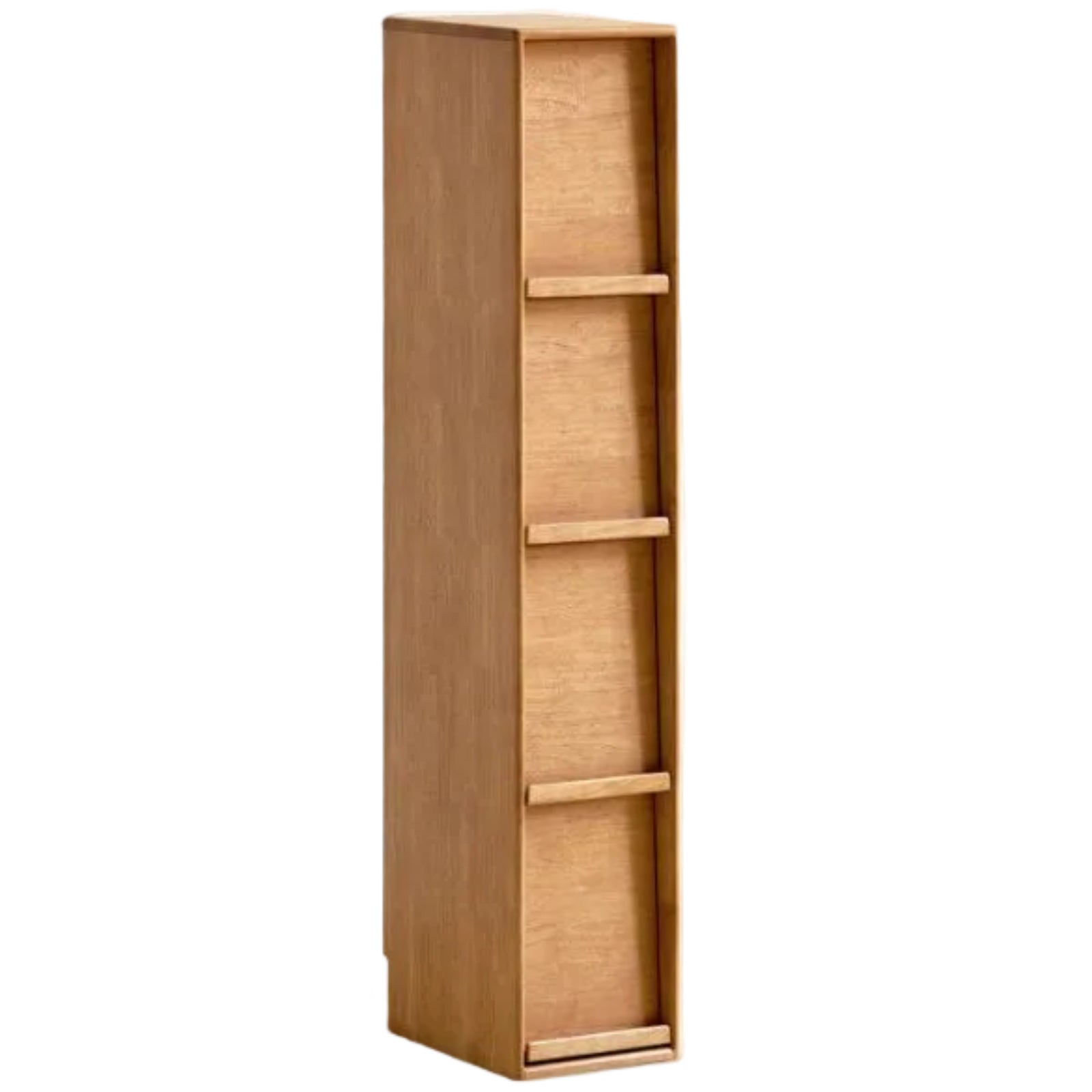 Solid RubberWood Minimalist Side Cabinet with Narrow Opening and Flip Doors