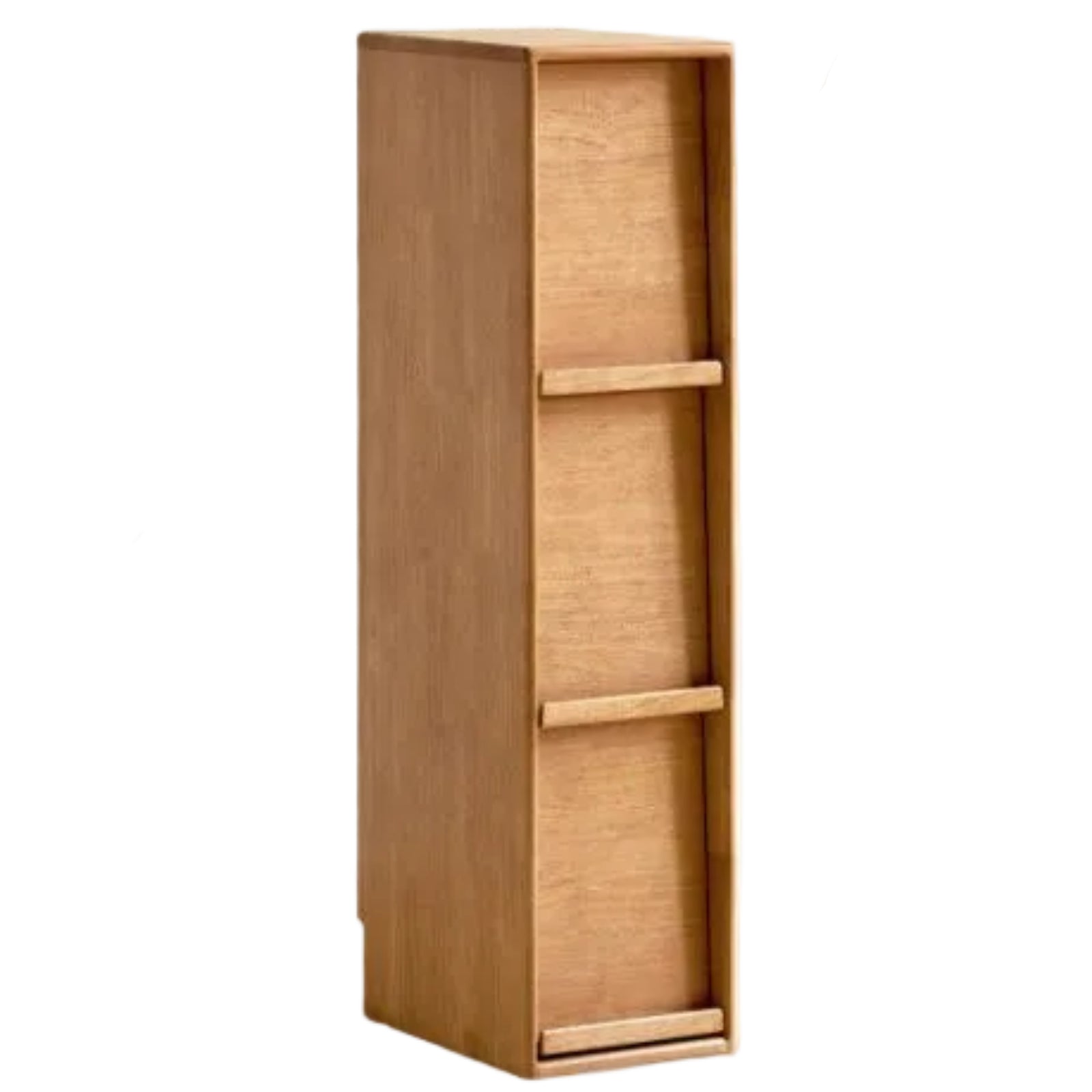 Solid RubberWood Minimalist Side Cabinet with Narrow Opening and Flip Doors
