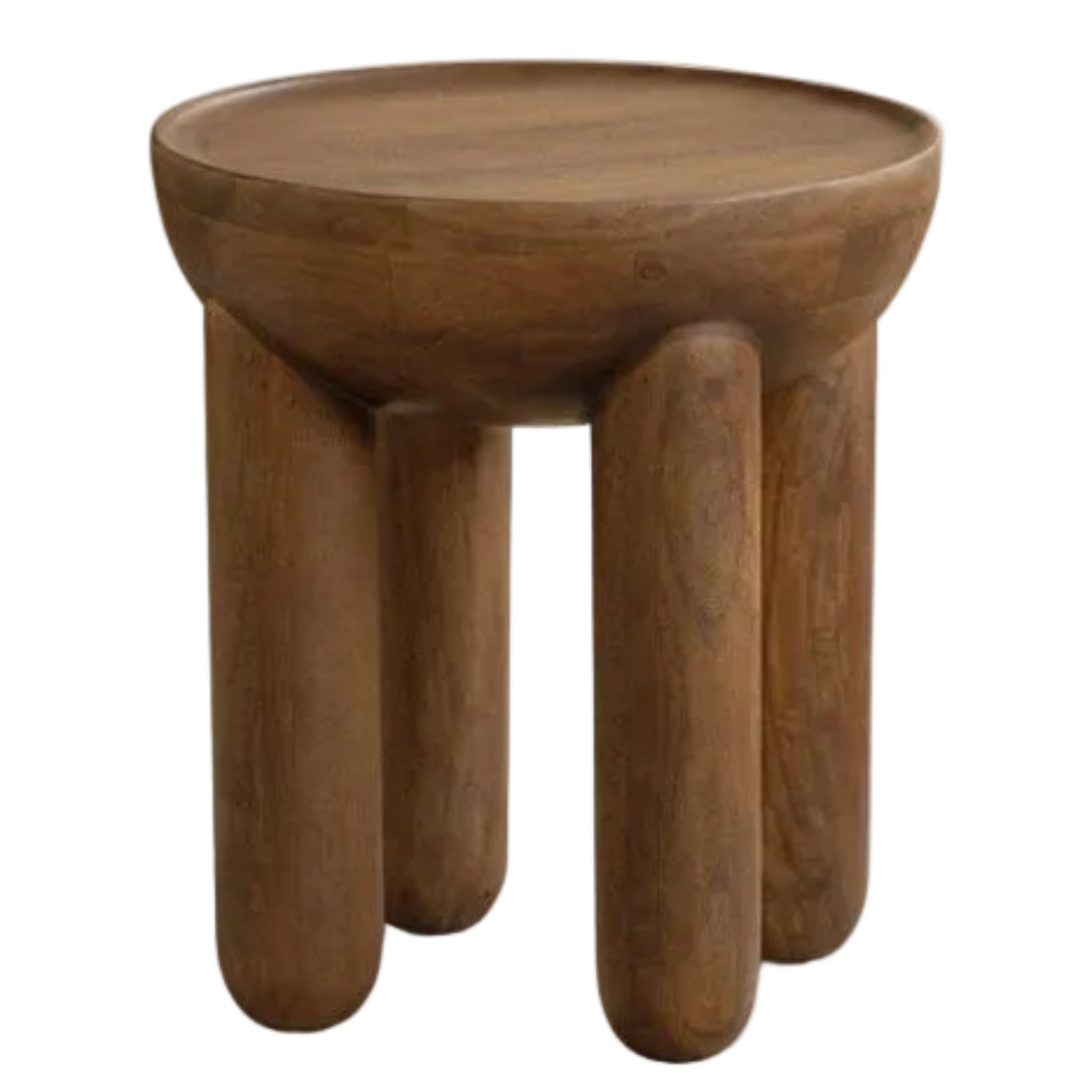 Mango Solid Wood Wabi Sabi Round Side Table