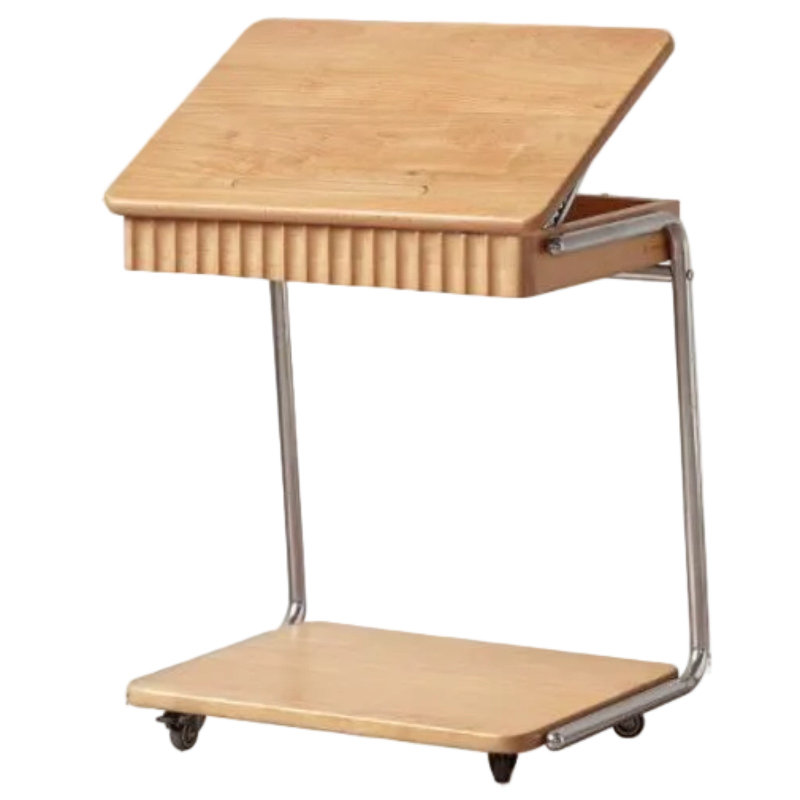 Beech Solid Wood C-Shaped Corner Side Table Modern Minimalist Style