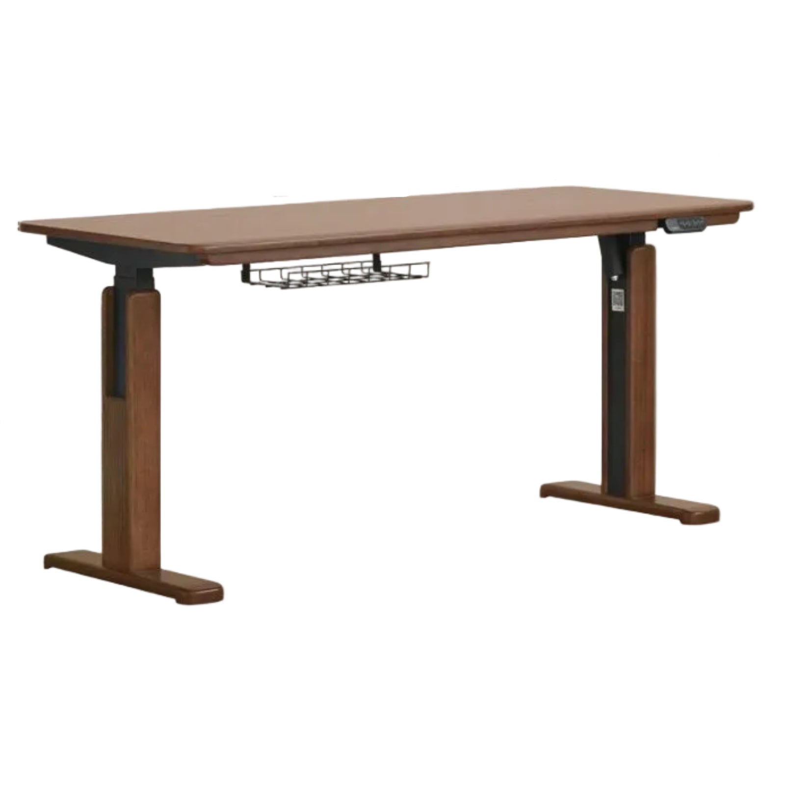 Solid Longan Hardwood Electric Lift Standing Desk with Adjustable Height