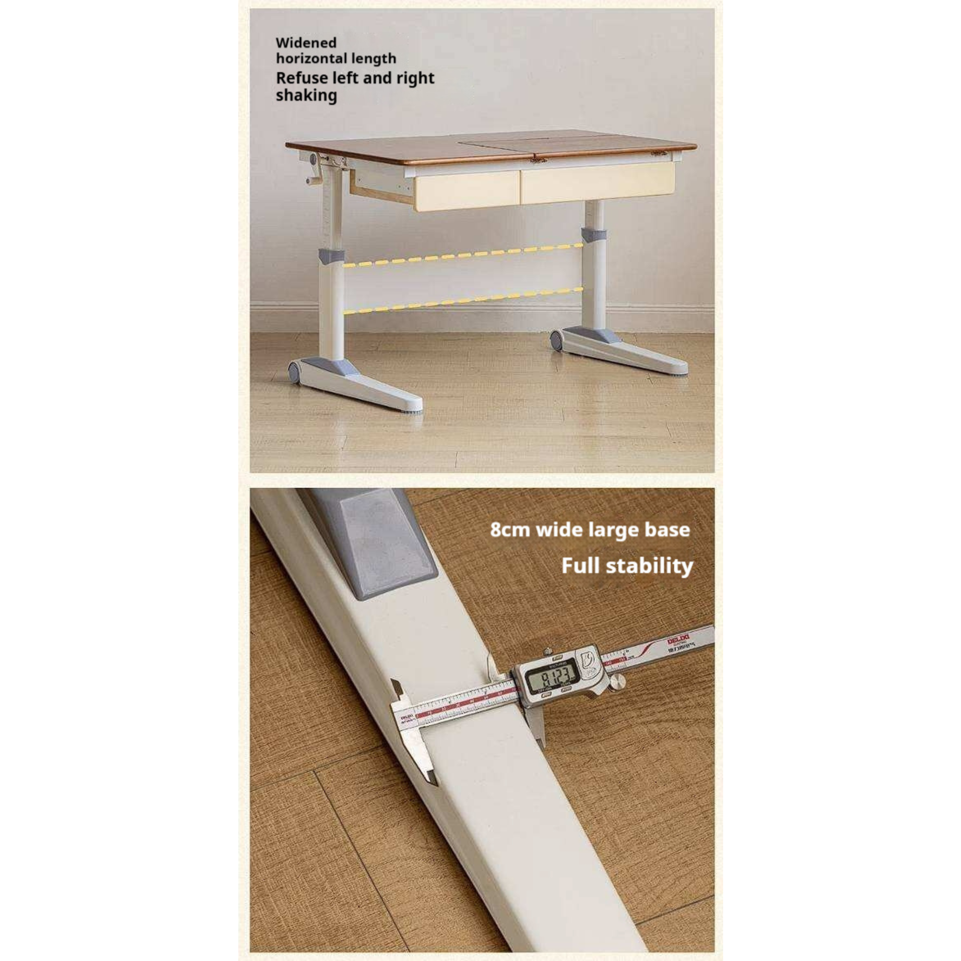 Solid Rubberwood Retro Style Kids Study Desk