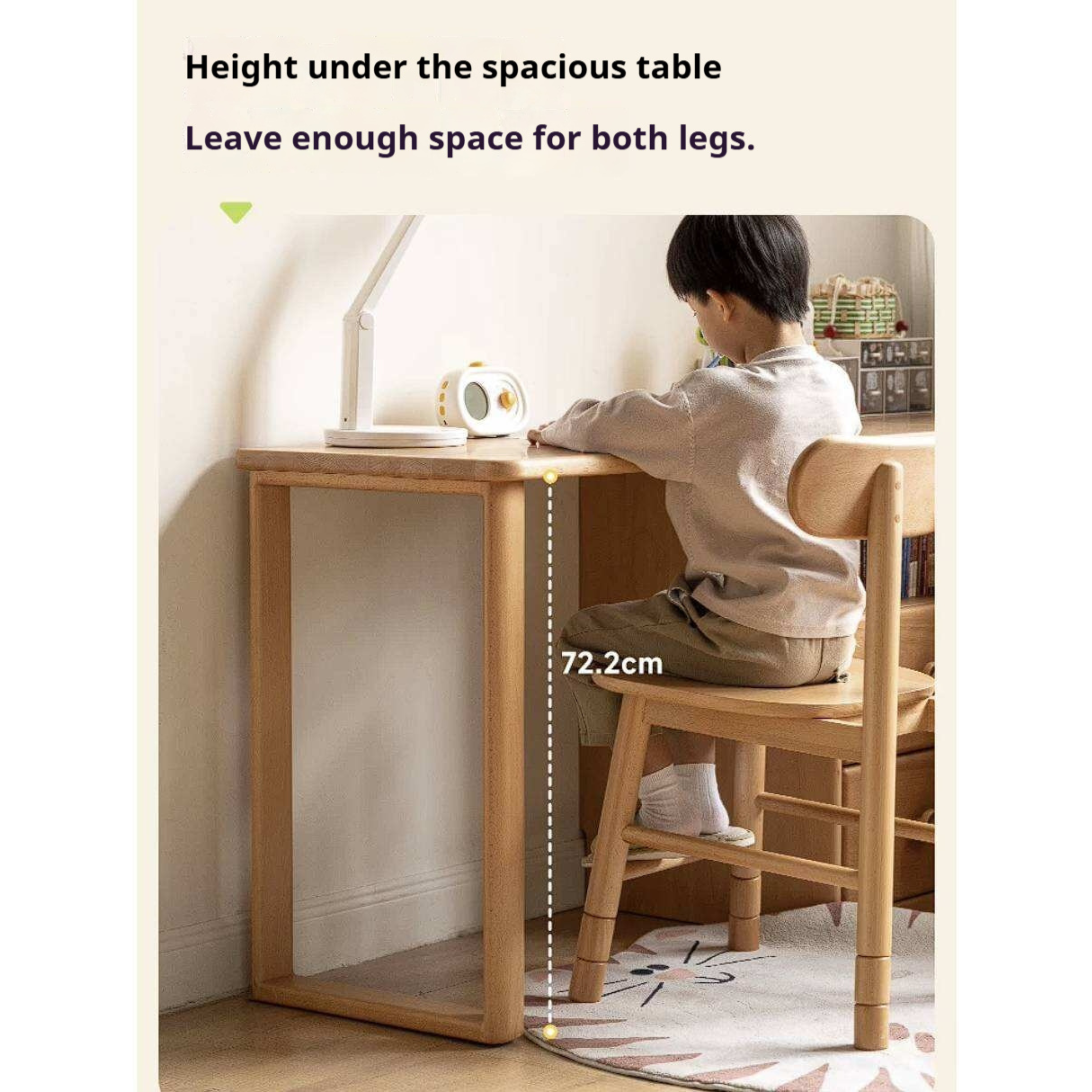 Beech Solid Wood Telescopic Student Writing Desk