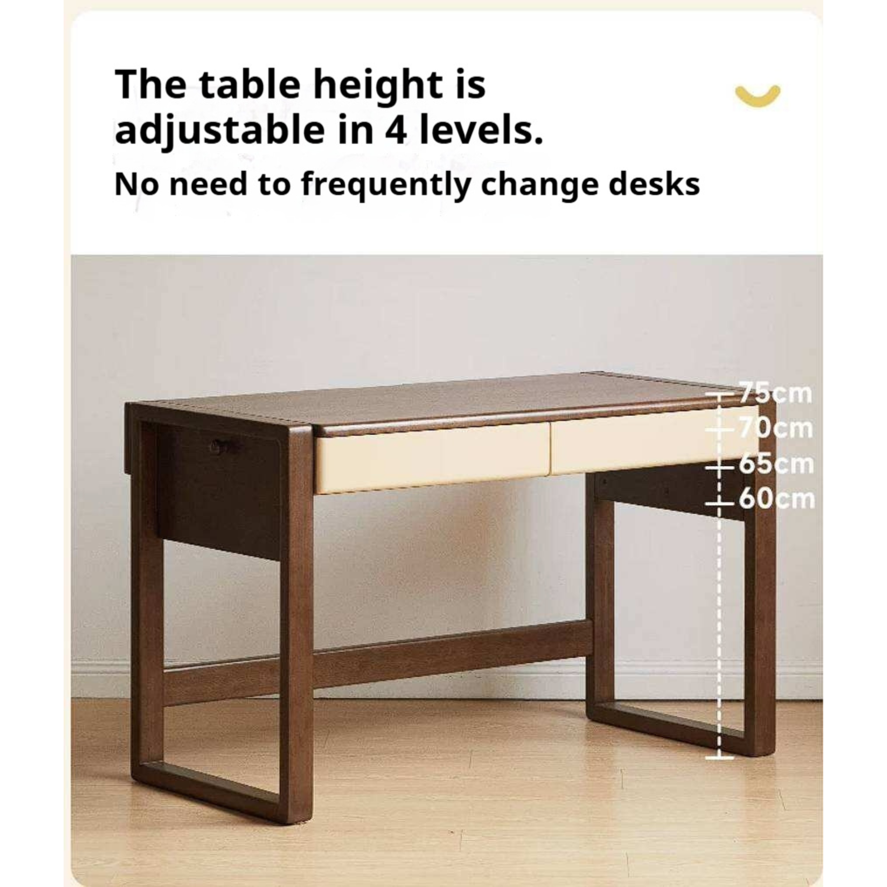 Solid Rubberwood Children's Desk With Bookshelf