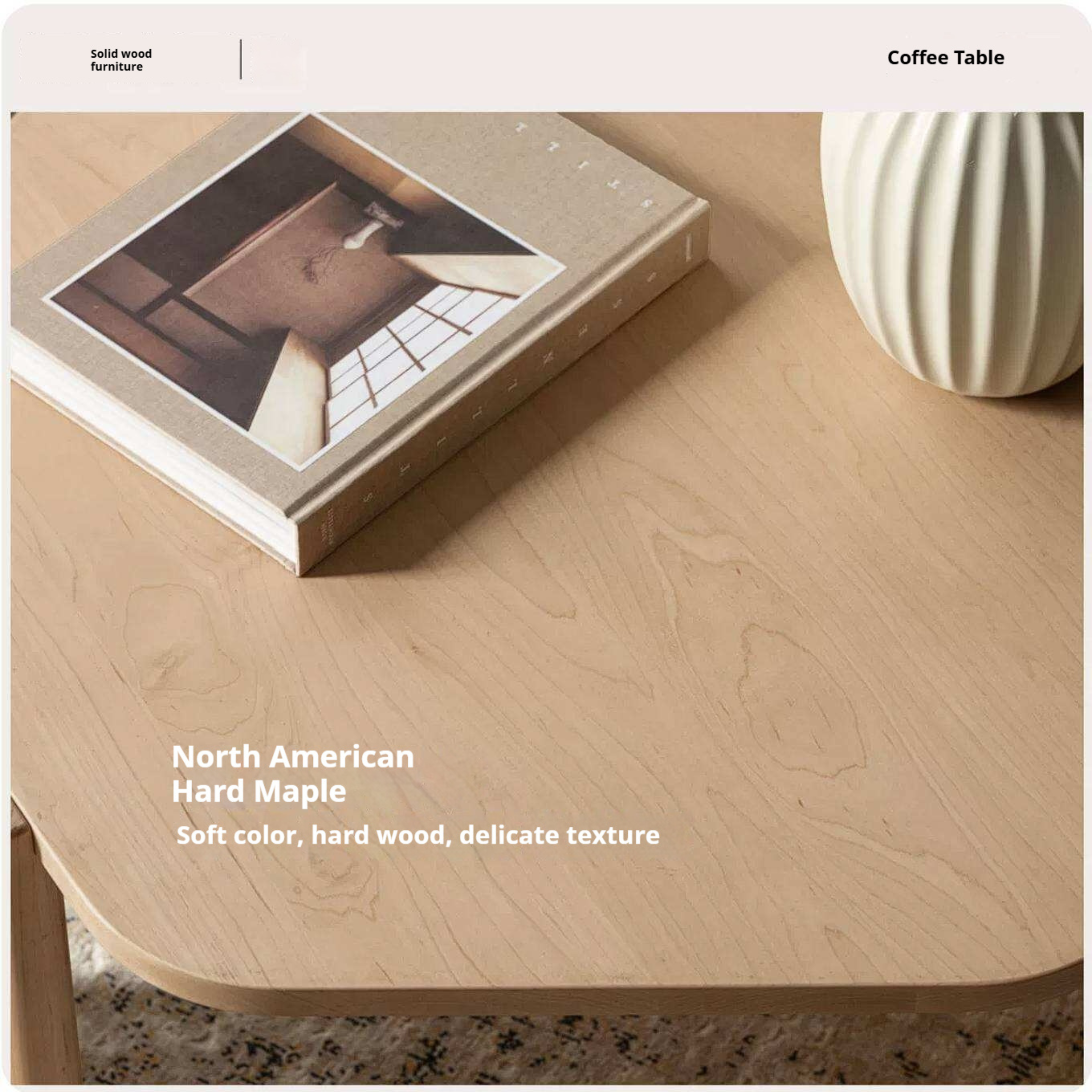 Maple Solid Wood Organic-Shape Nesting Coffee Table Set
