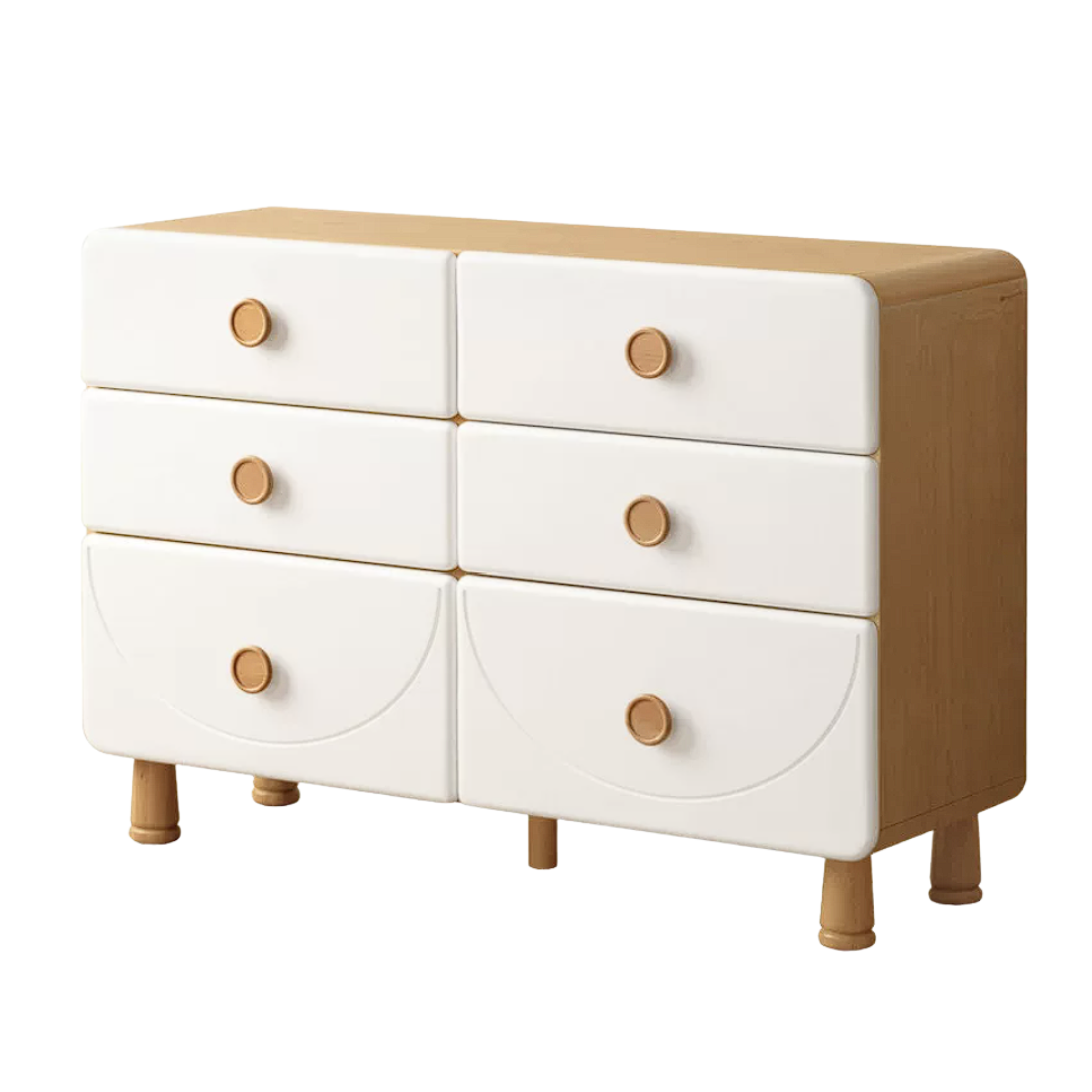 Beech, Rubberwood Solid Wood Kids Modern Dresser
