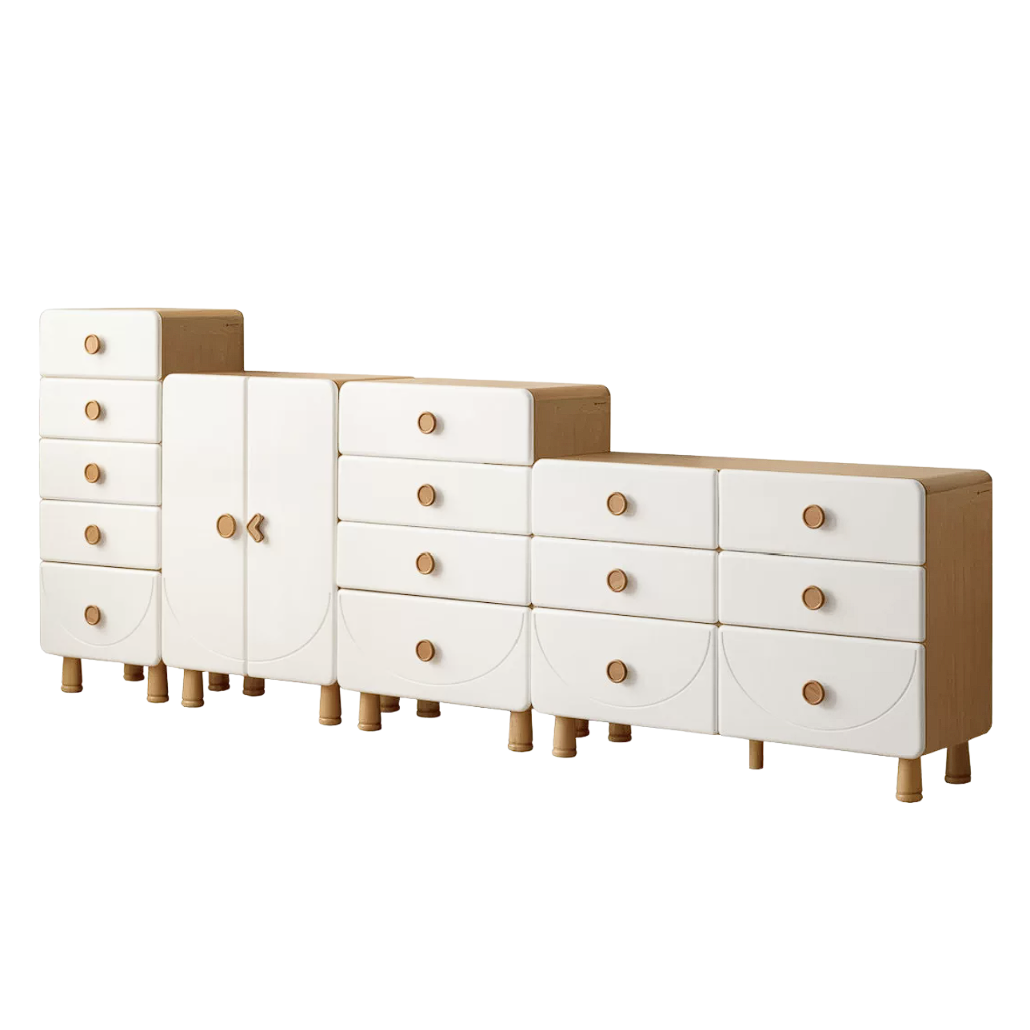 Beech, Rubberwood Solid Wood Kids Modern Dresser