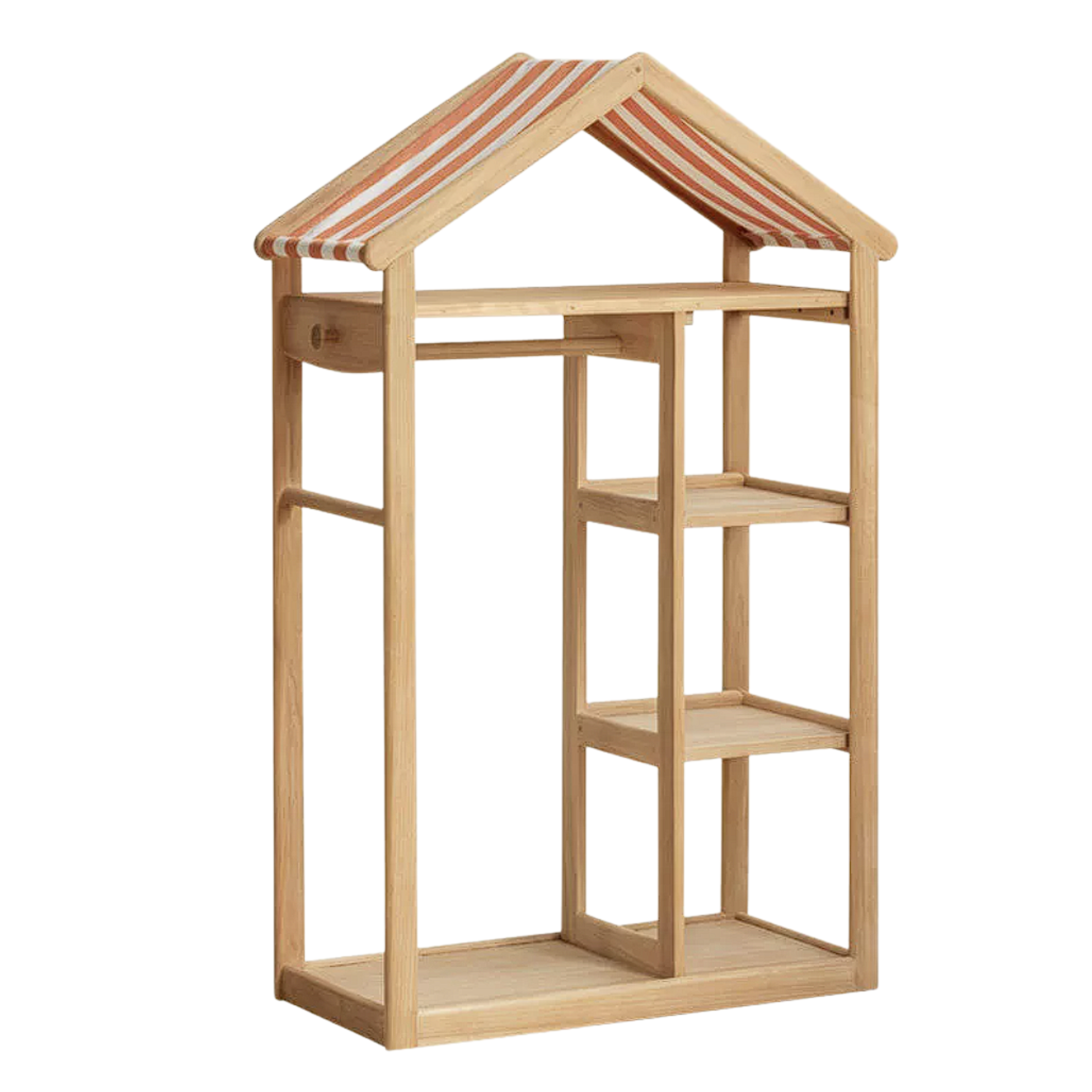 Poplar Solid Wood Kids Toy Storage and Wardrobe