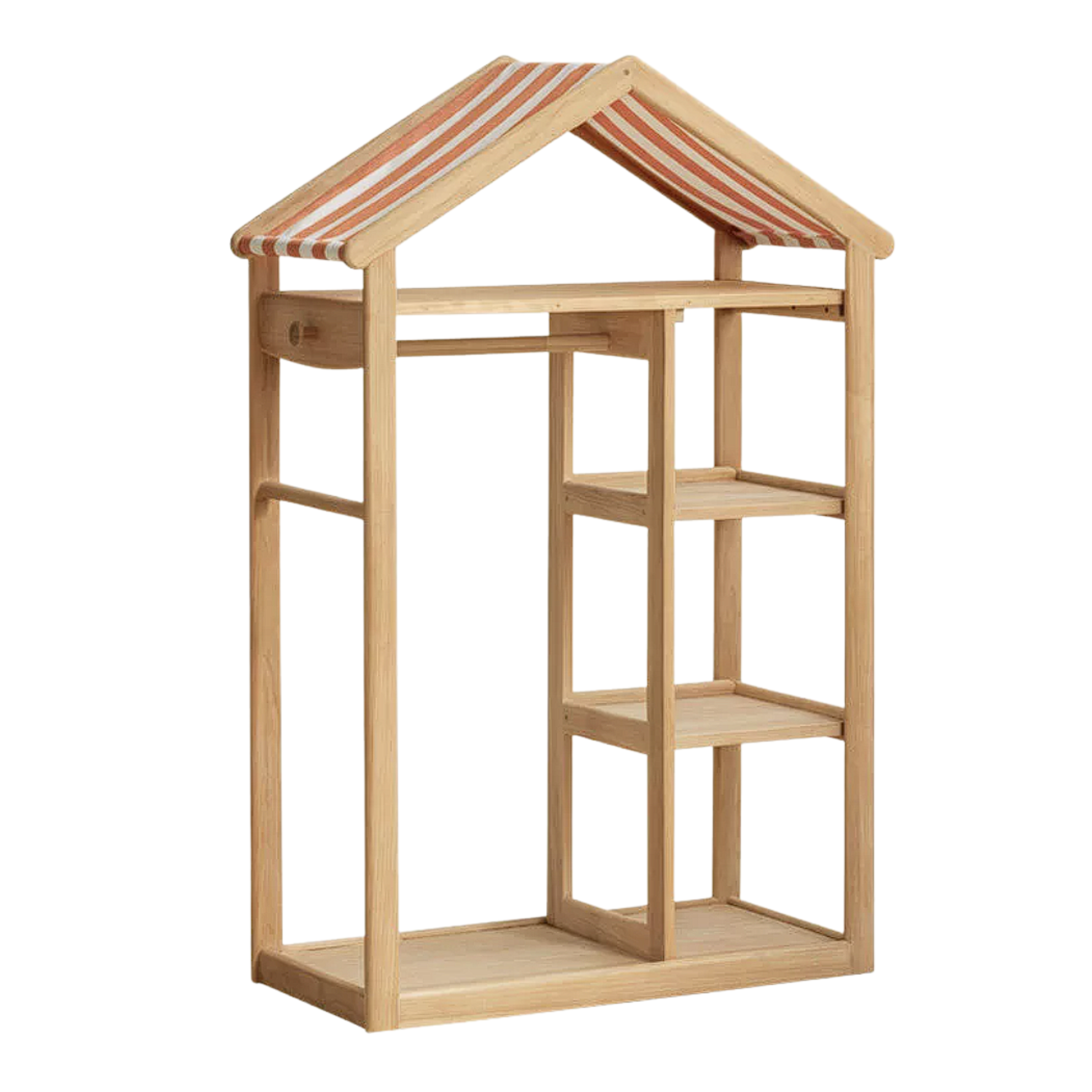 Poplar Solid Wood Kids Toy Storage and Wardrobe