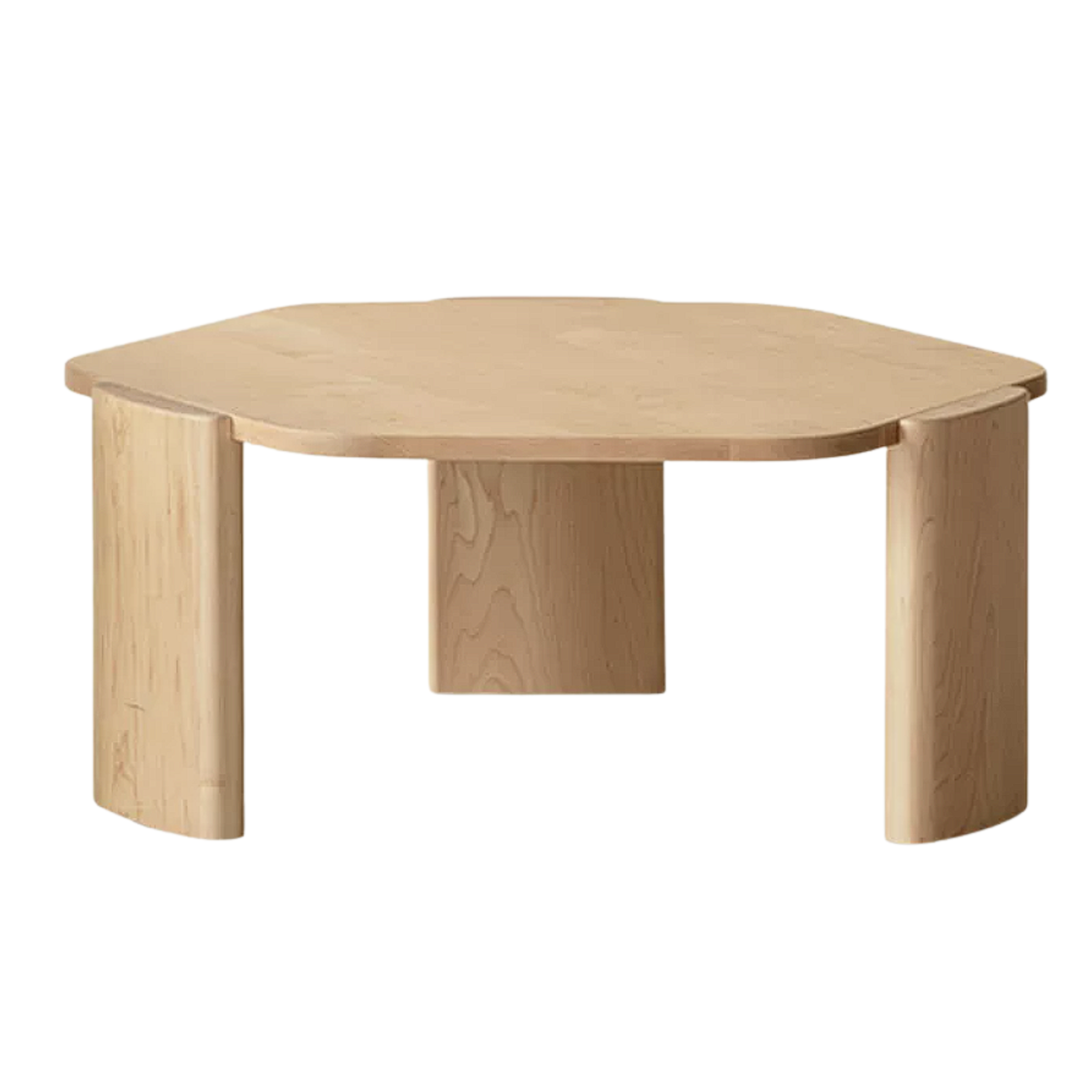 Maple Solid Wood Organic-Shape Nesting Coffee Table Set