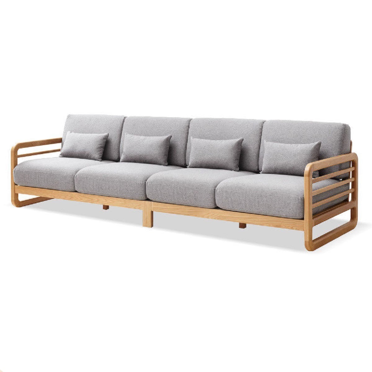 Oak solid wood Modern and Simple Fabric Sofa)