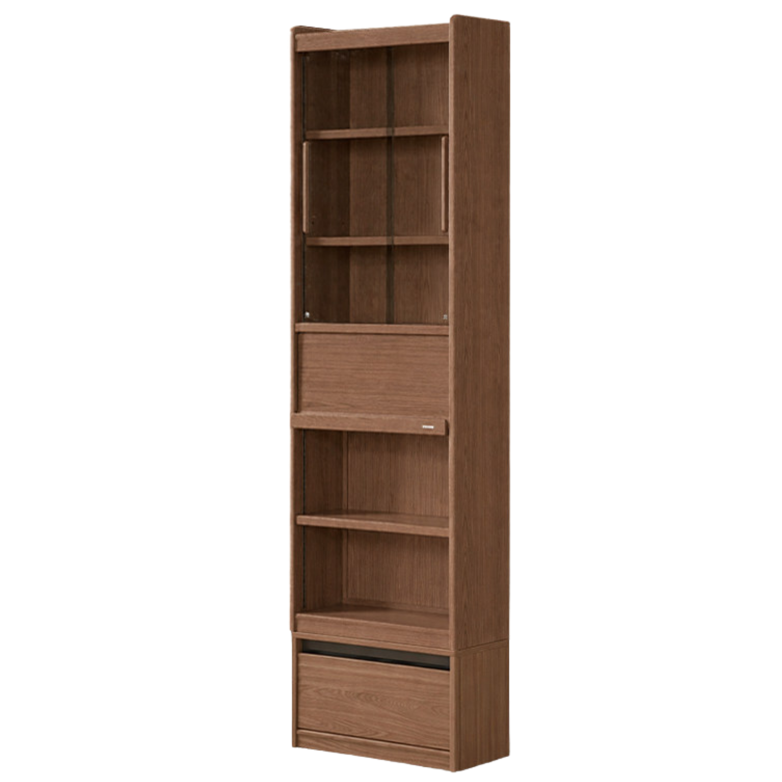 Black Walnut, Sandalwood, Oak, Ash Solid Wood Combination Bookcase with Floor Display and Luxury Storage