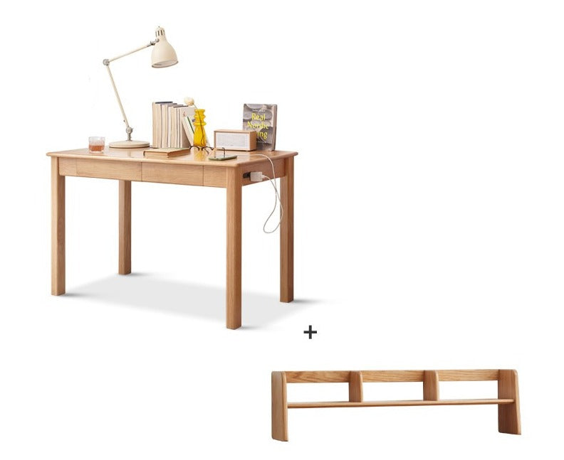 Oak, Ash solid wood USB office desk-