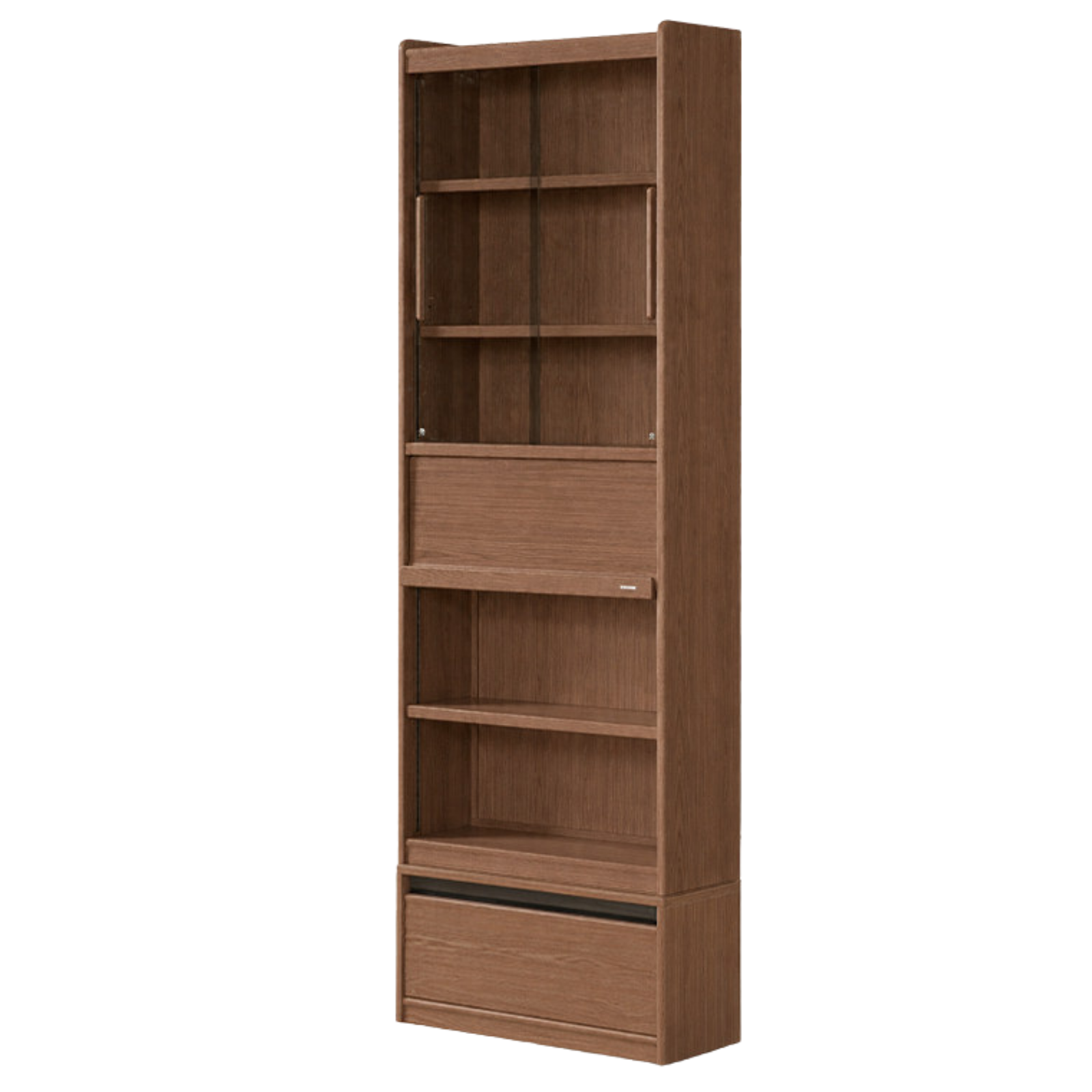 Black Walnut, Sandalwood, Oak, Ash Solid Wood Combination Bookcase with Floor Display and Luxury Storage