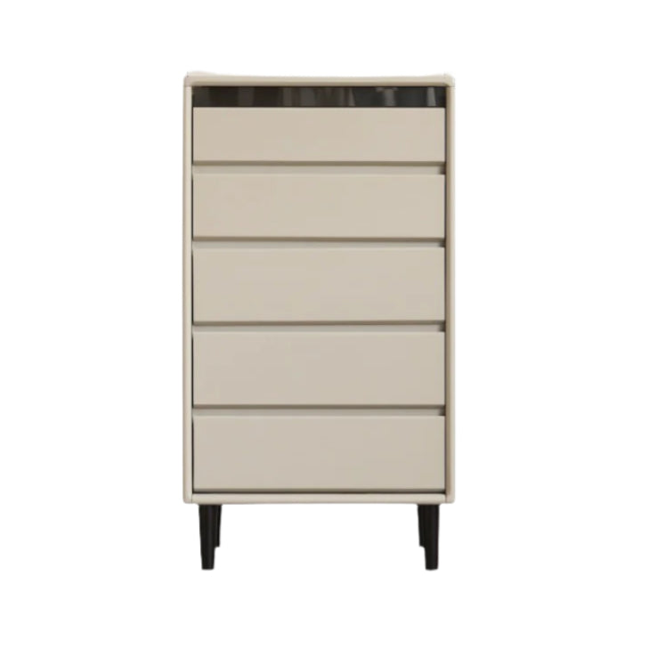 Poplar Solid Wood Light Luxury Gray Chest of Drawers