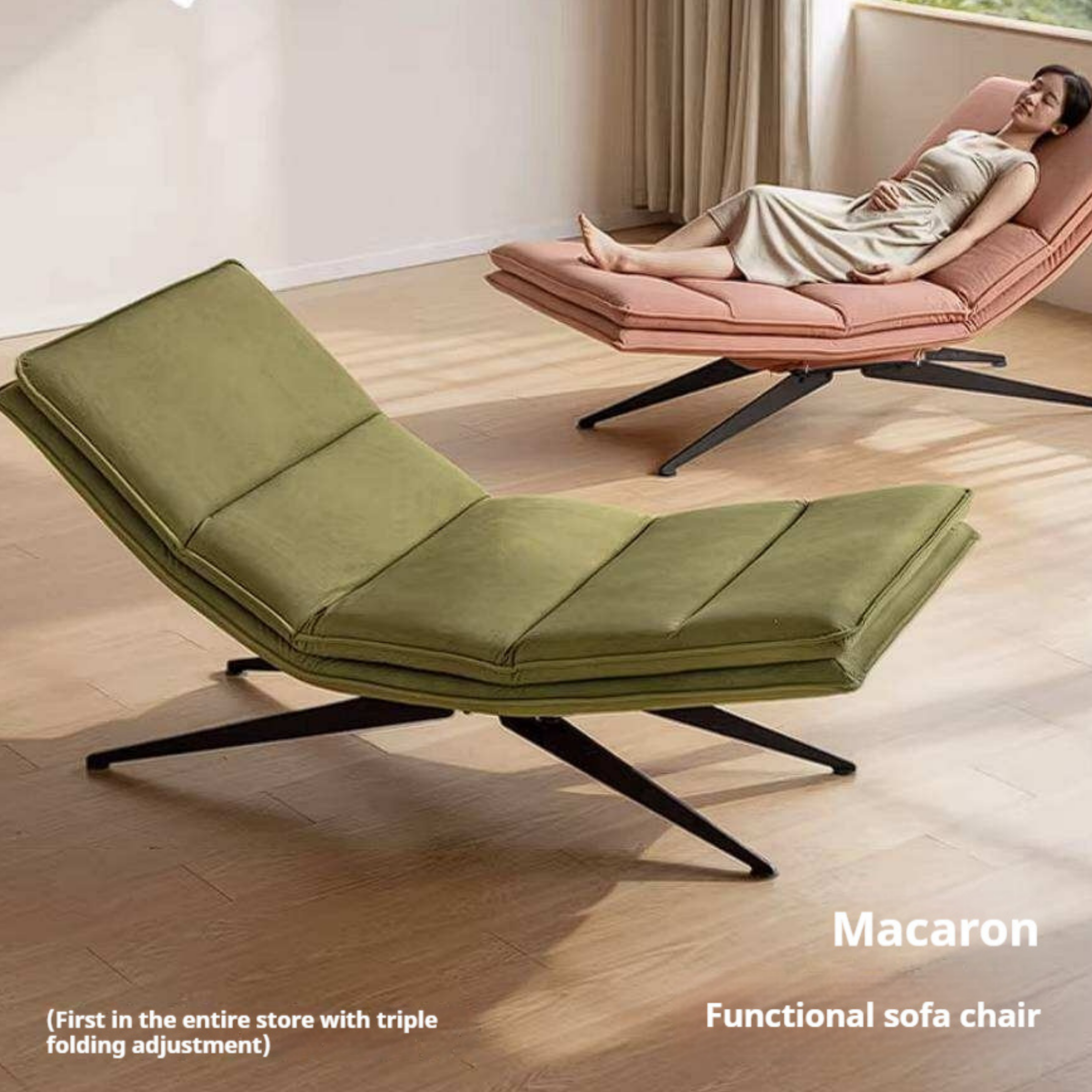 Modern Adjustable Power Reclining Chaise Lounge Chair for Yoga and Relaxation