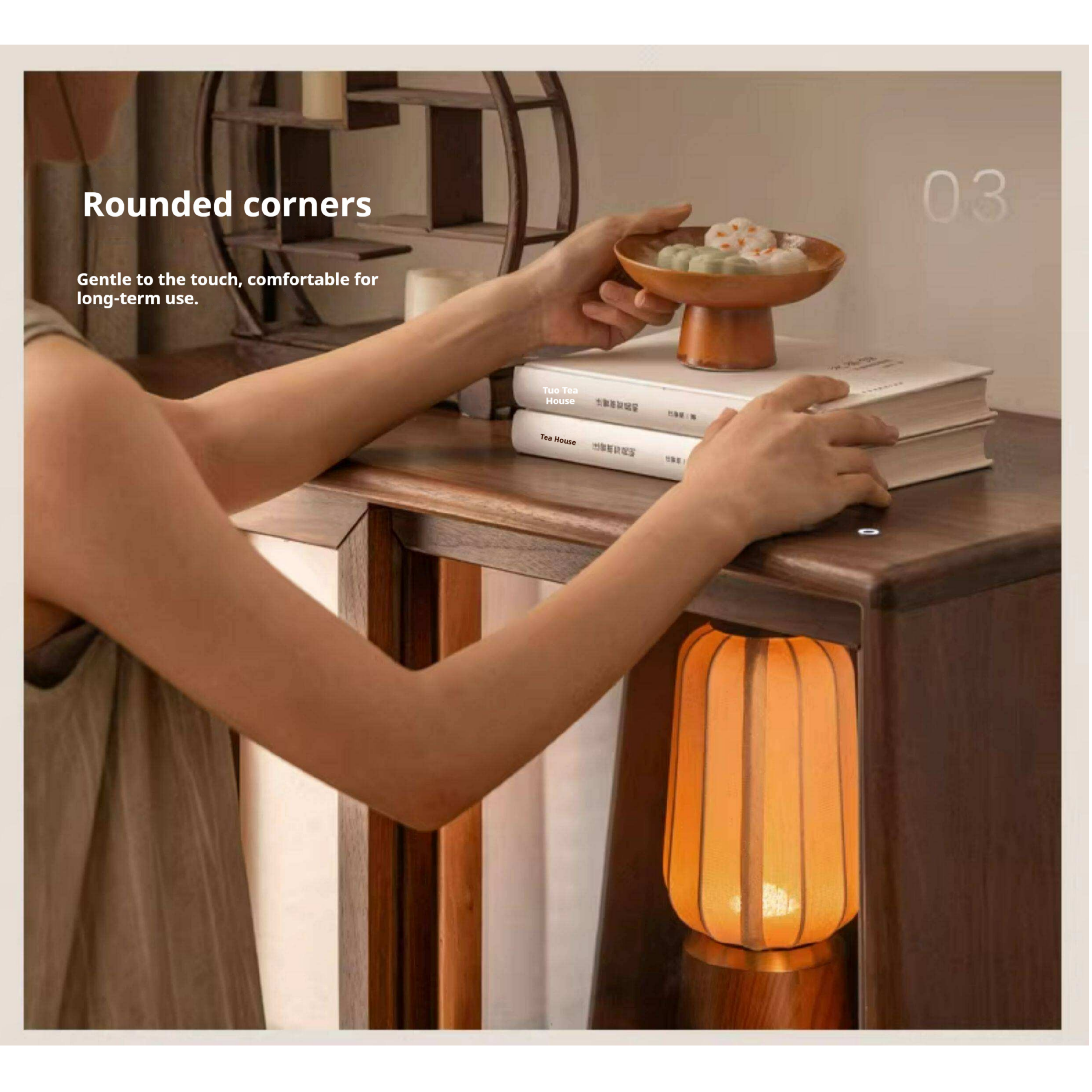 Black Walnut Solid Wood Side Cabinet with Elegant Display and Storage Design