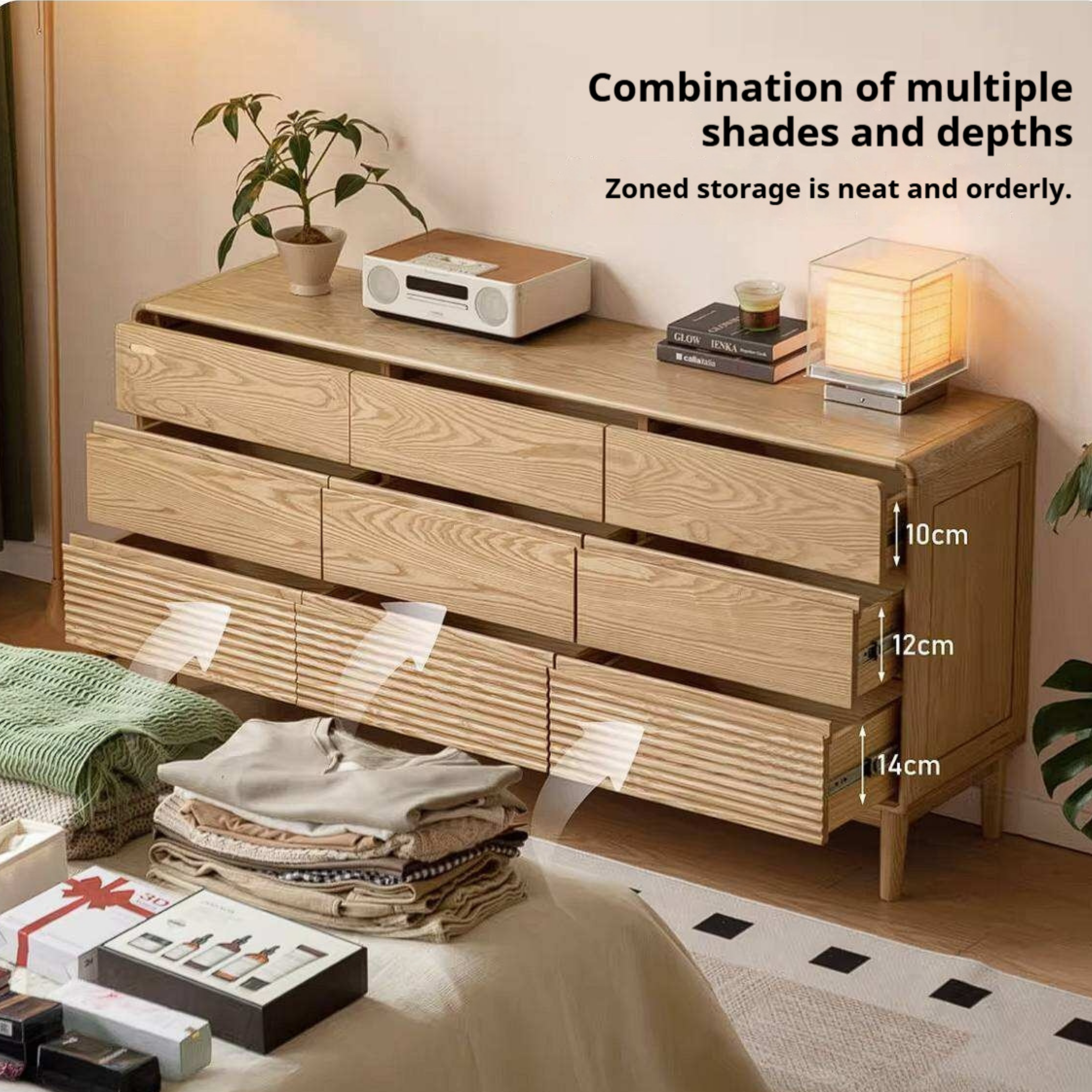 Ash Solid Wood Chest of Drawers with Modern Minimalist Design