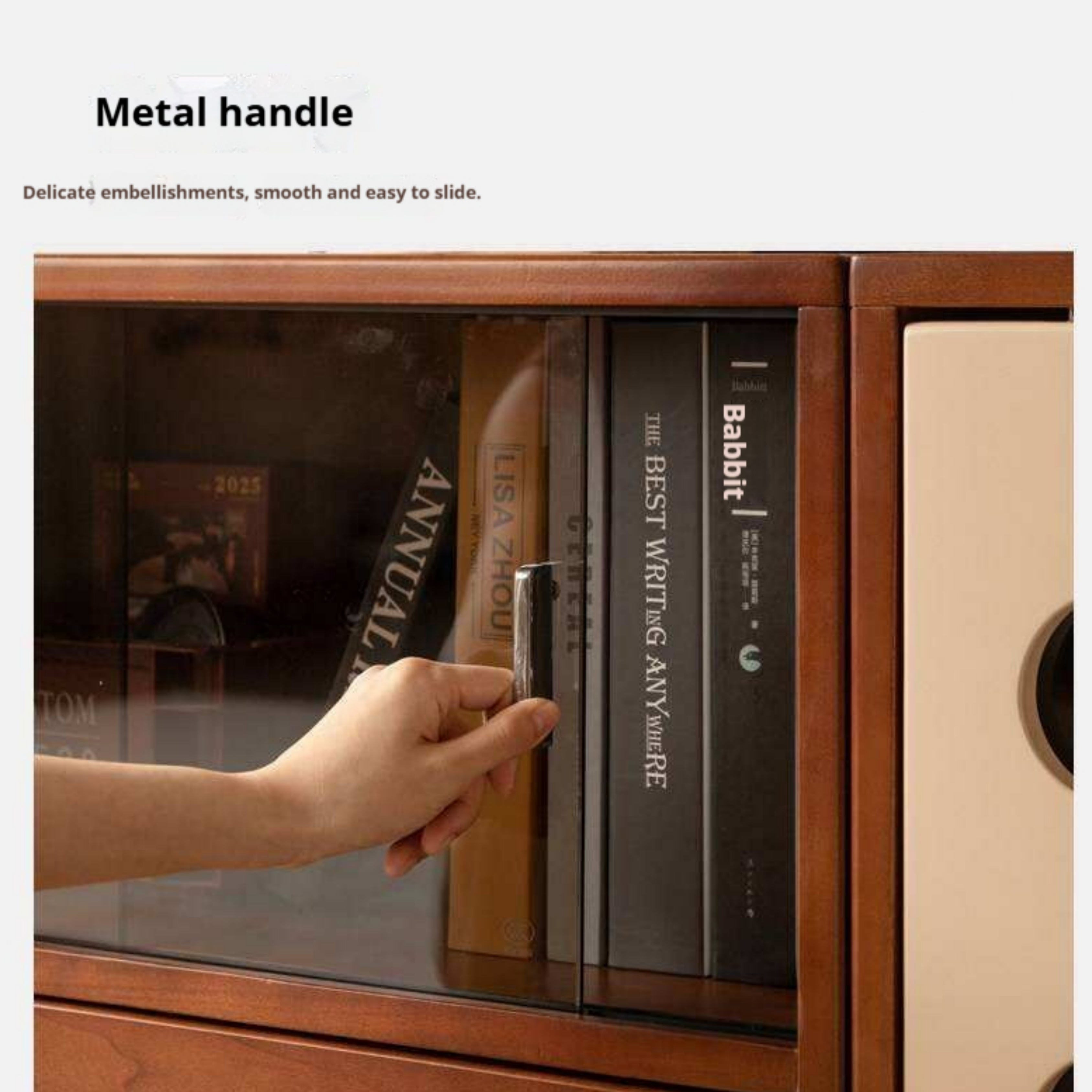 Poplar Solid Wood TV Cabinet with Vintage Style Modular Storage Design