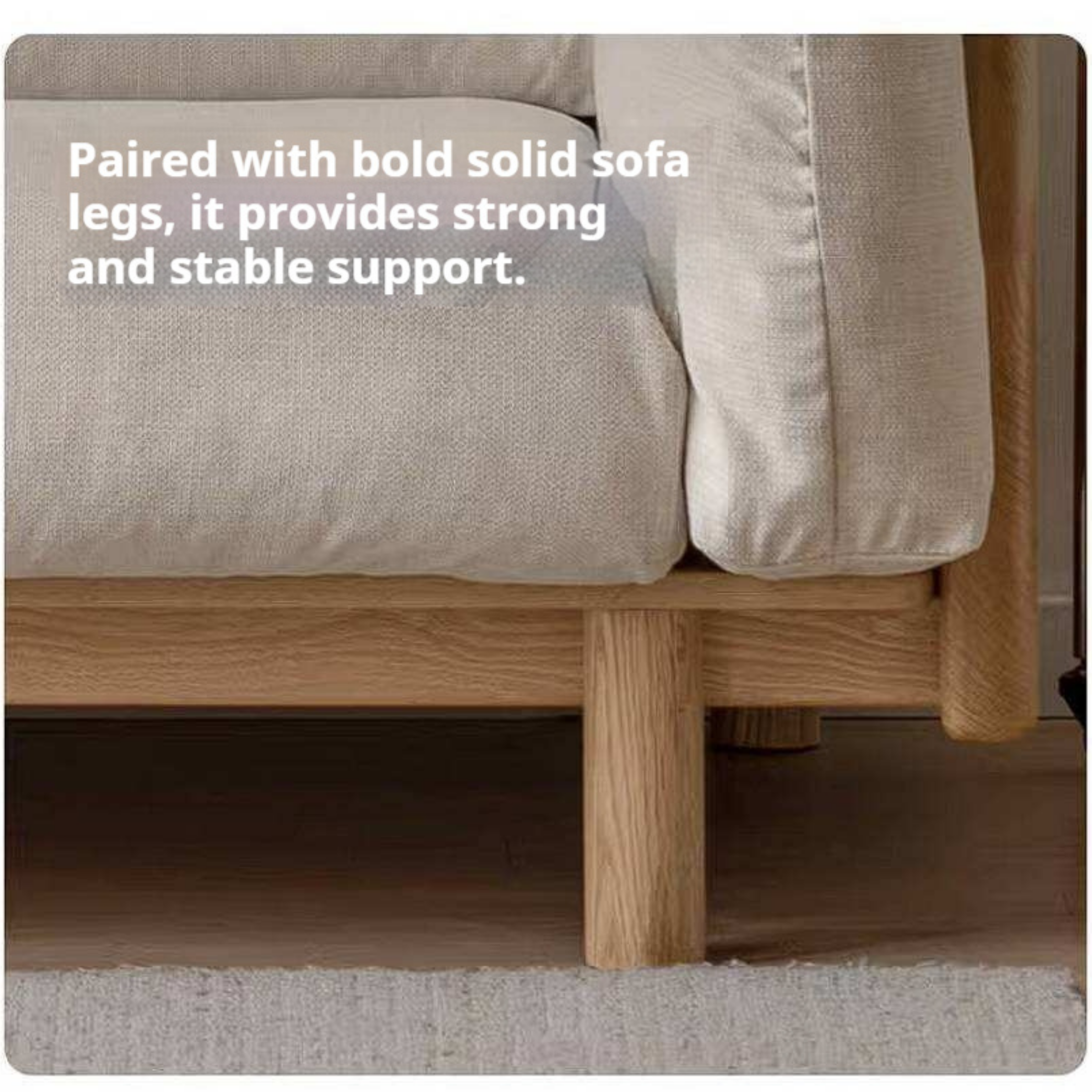 Oak Solid Wood Sofa with Wide Track Arms Genuine leather, fabric, removable and washable