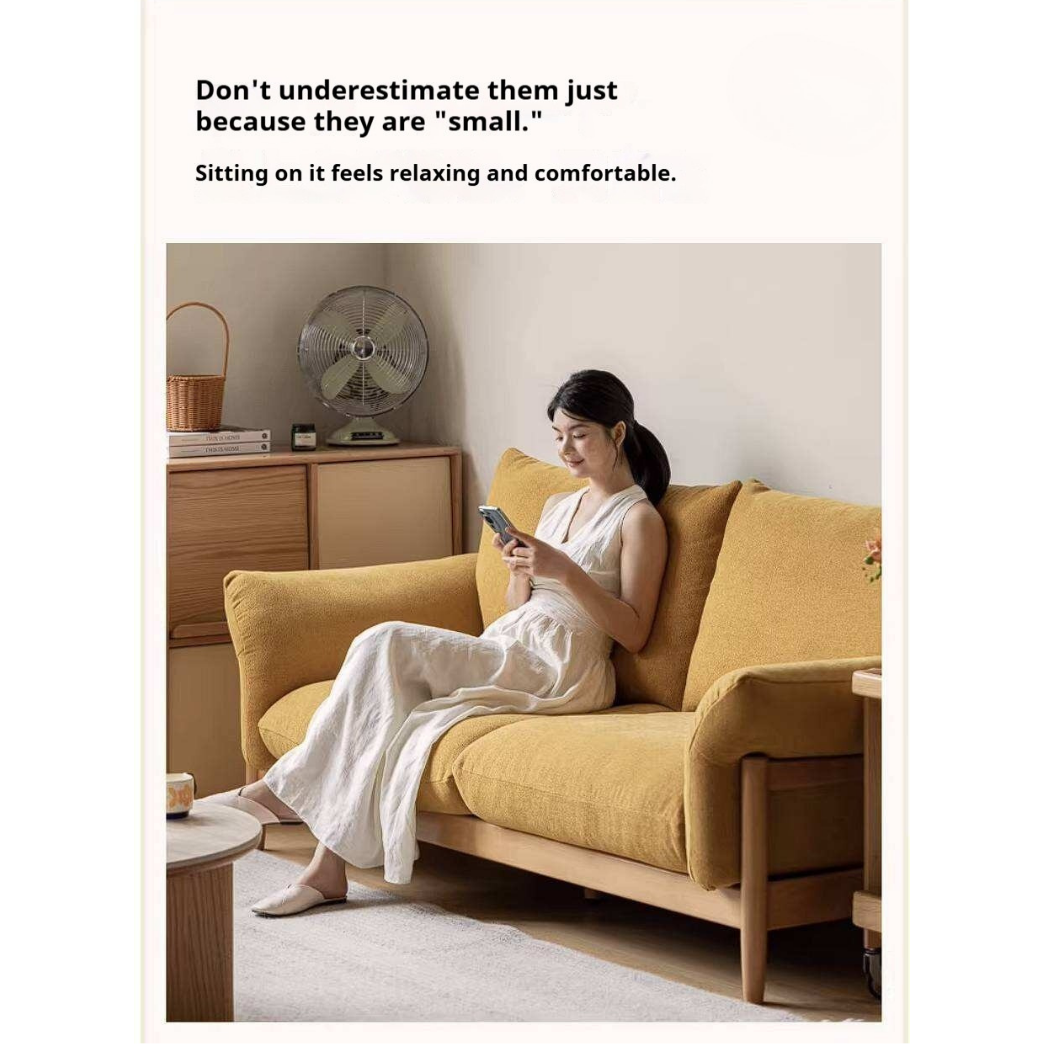 Beech Solid Wood Sofa with Modern Minimalist Design