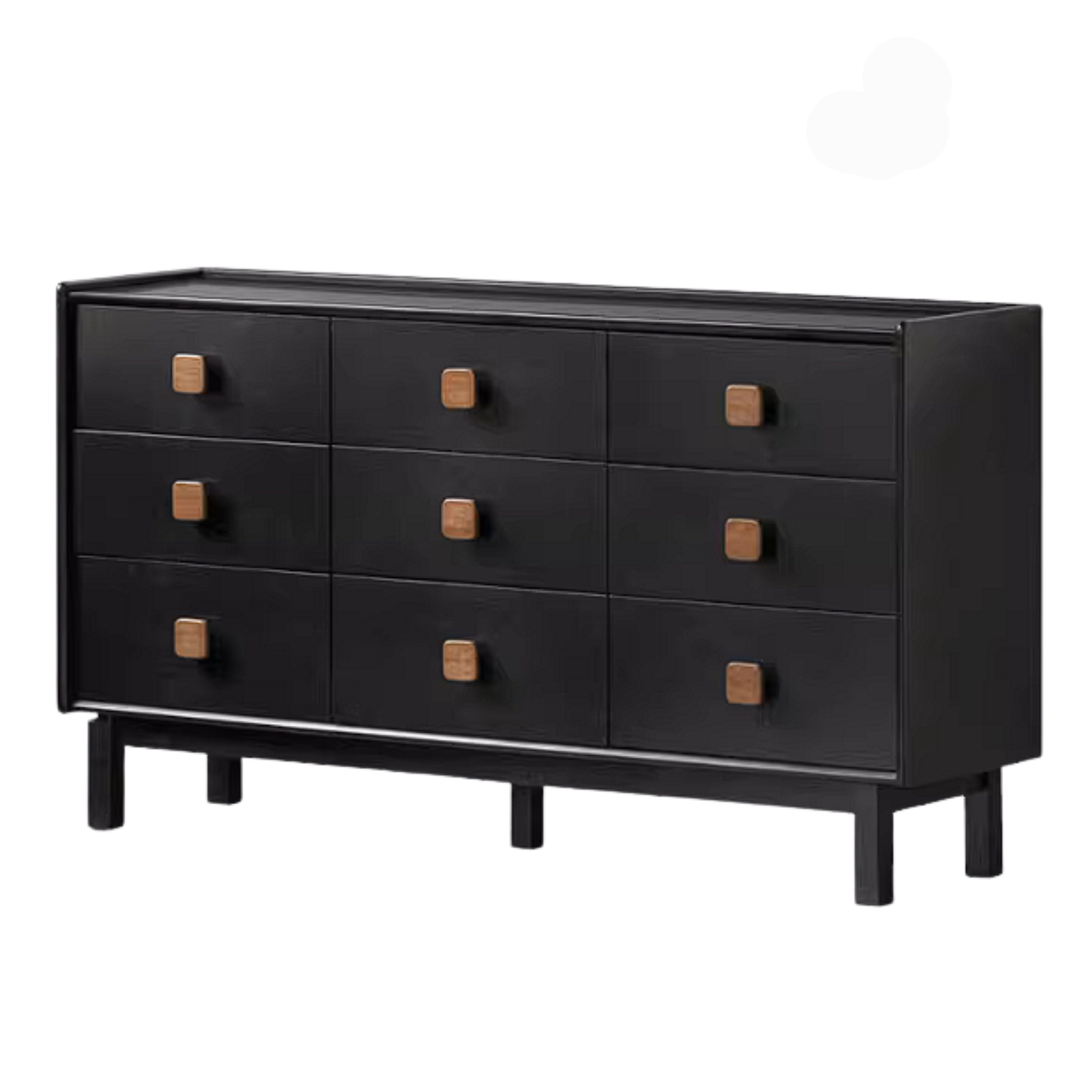 Rubberwood Solid Wood Antique-Style Bedroom Drawer cabinet