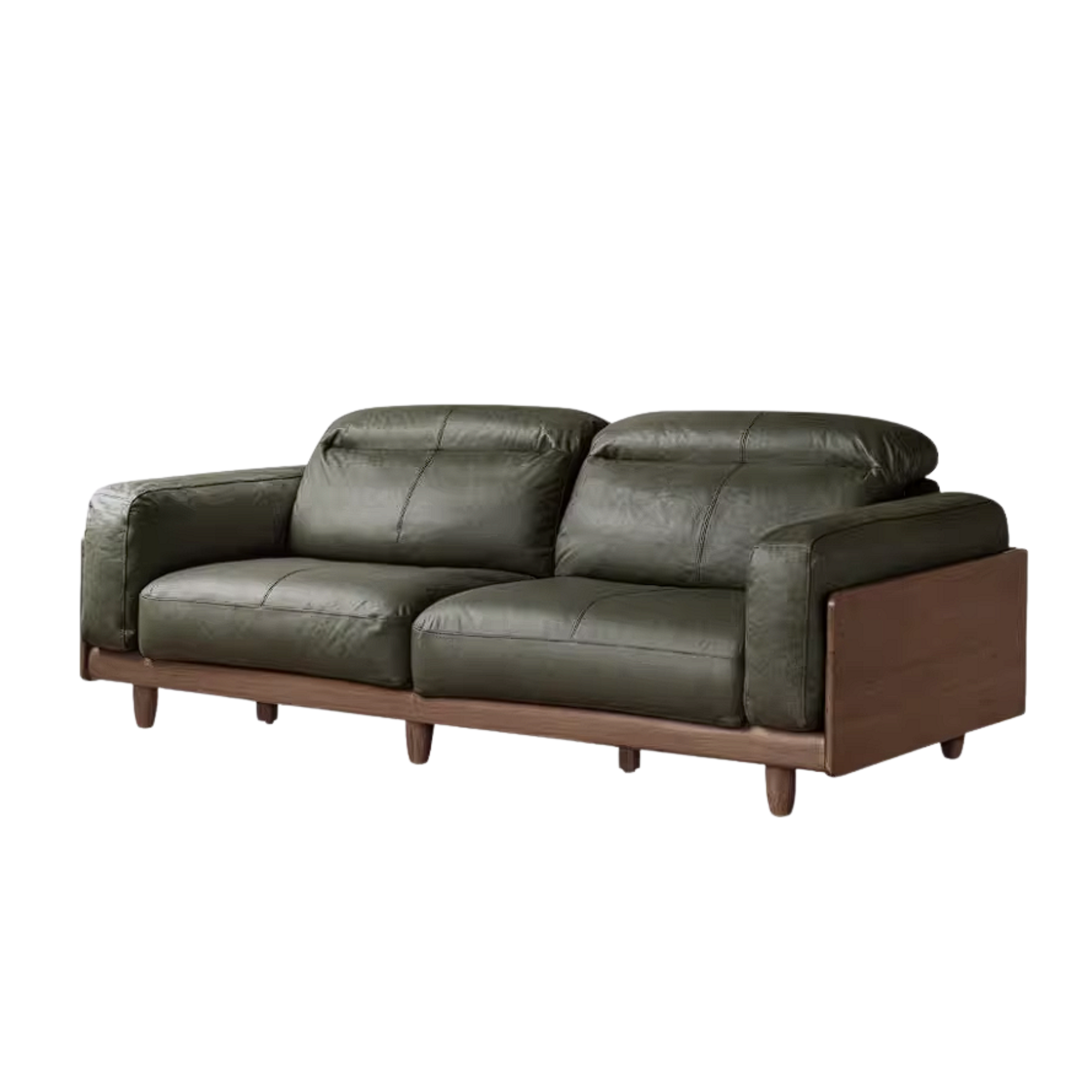 Golden Pear Solid Wood Genuine leather Sofa with Italian Light Luxury Design