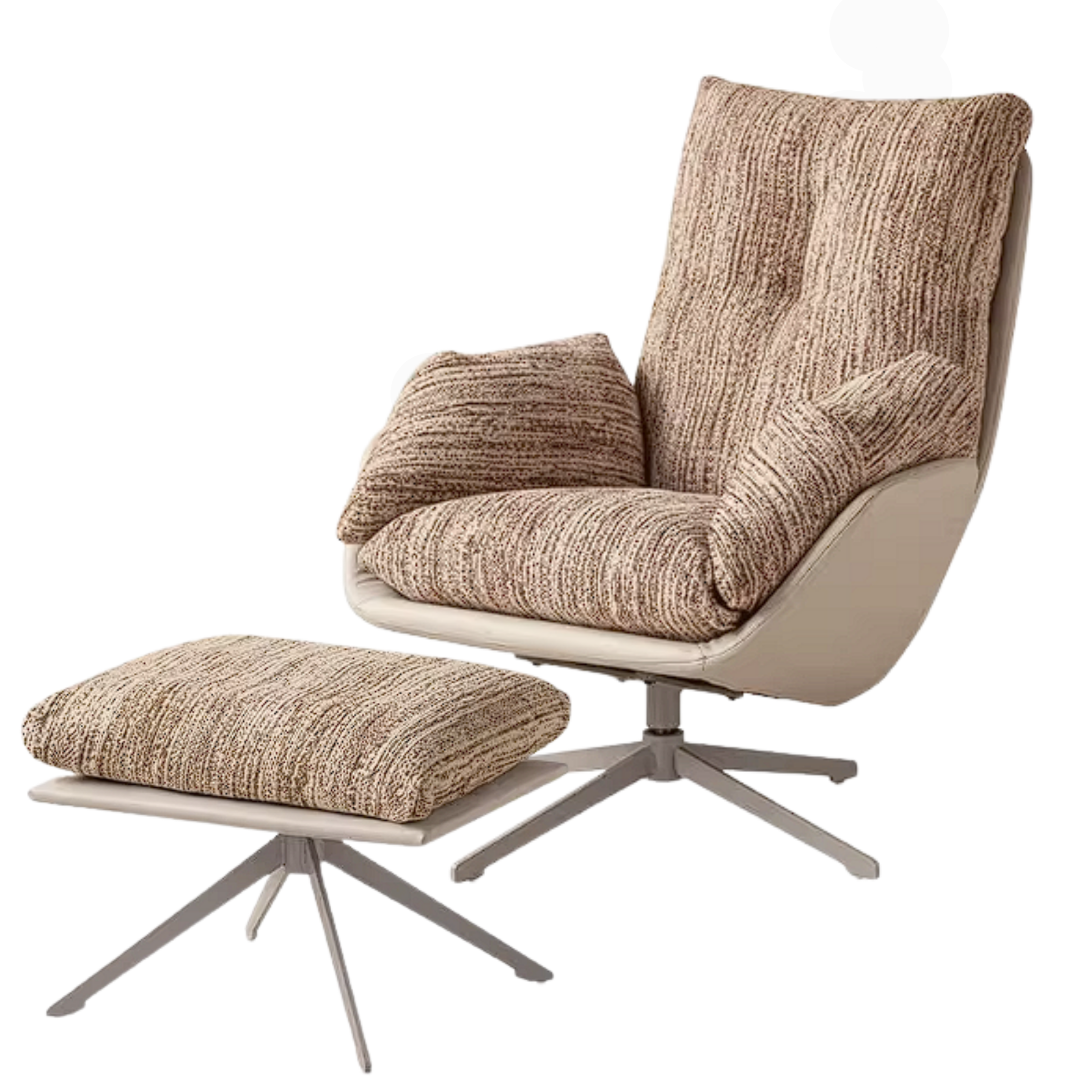 French Style Swivel Accent Chair with Removable Washable Fabric