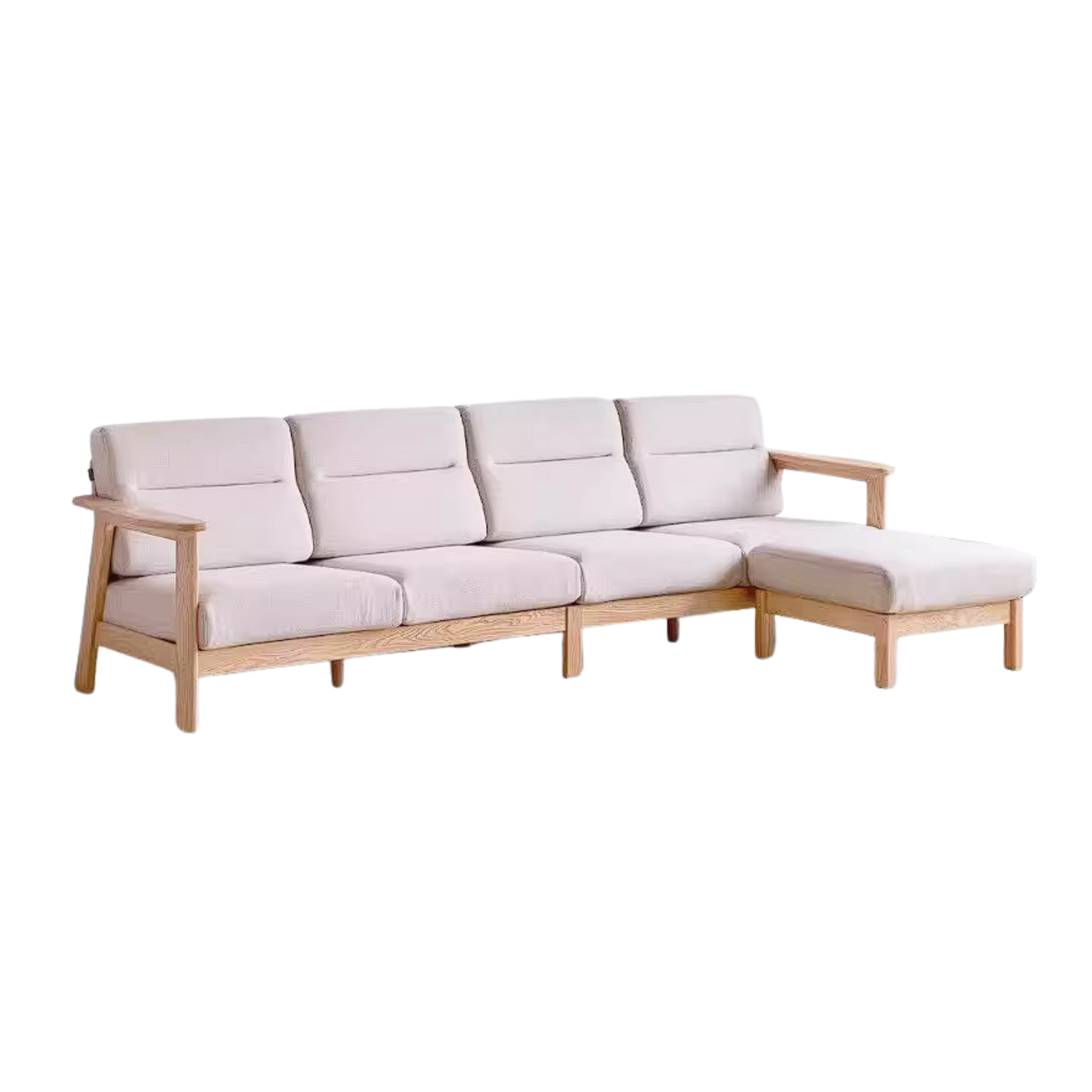 Ash Solid Wood Corner Sofa with Modern Casual Design