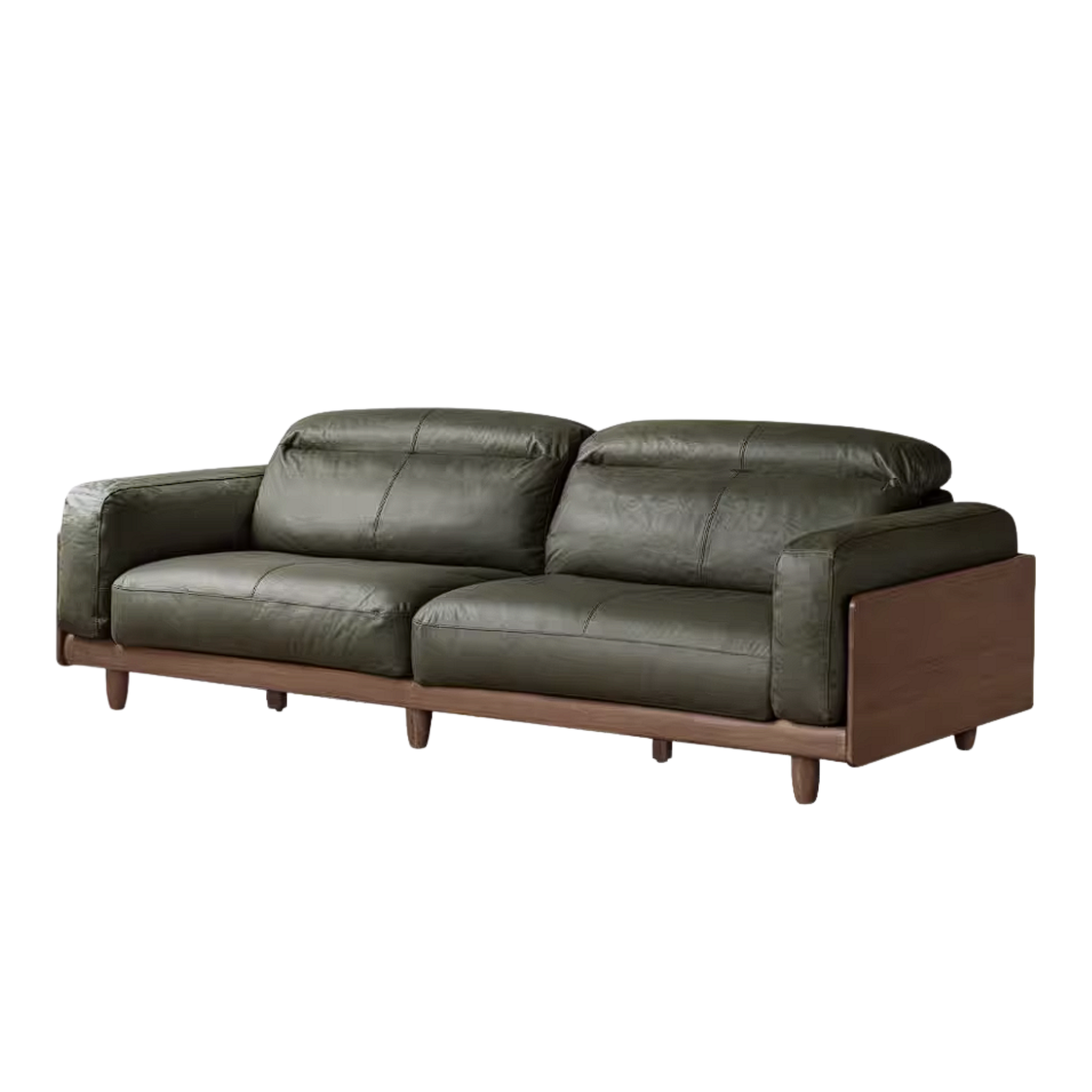 Golden Pear Solid Wood Genuine leather Sofa with Italian Light Luxury Design