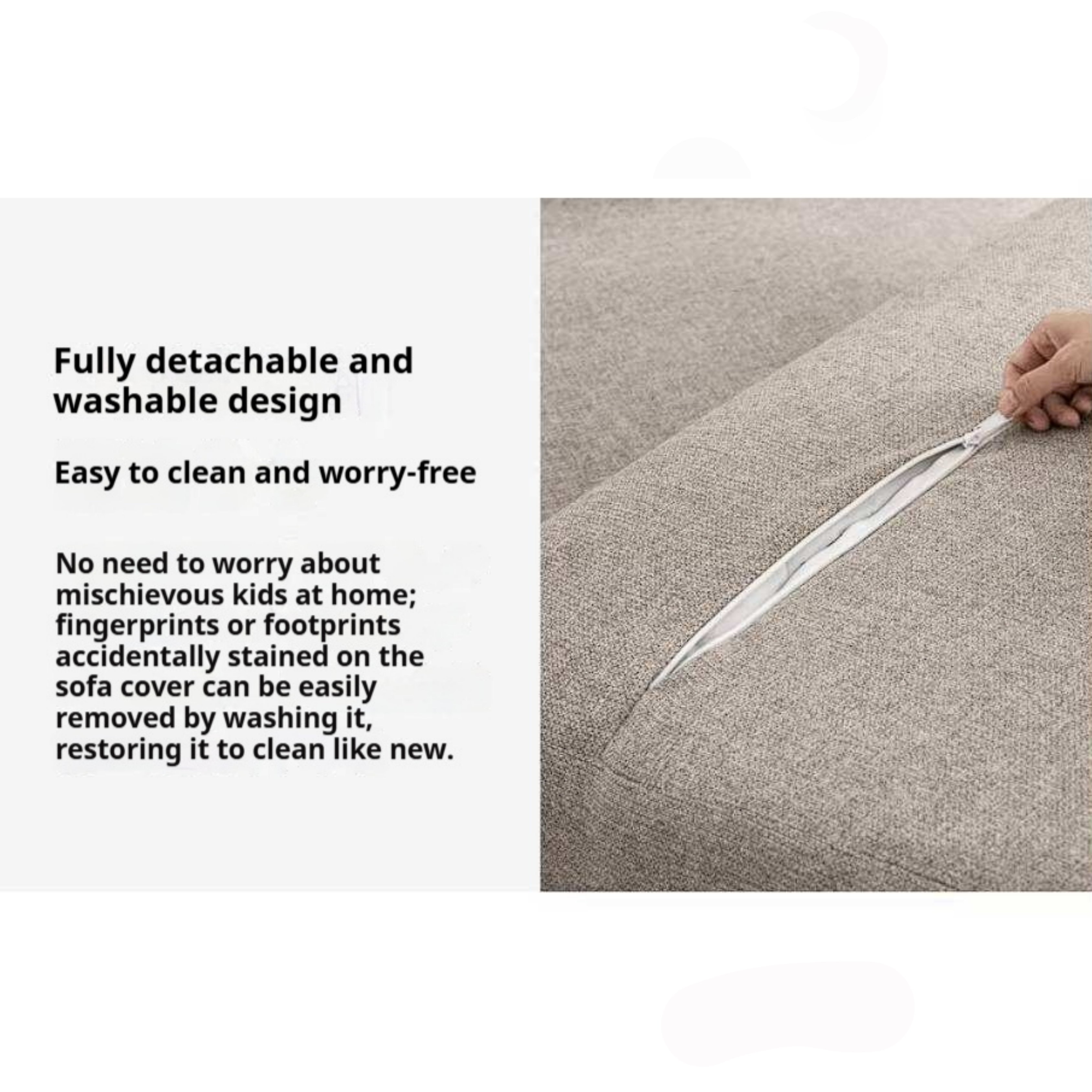 Oak Solid Wood Corner Sofa with Modern Fabric Upholstery