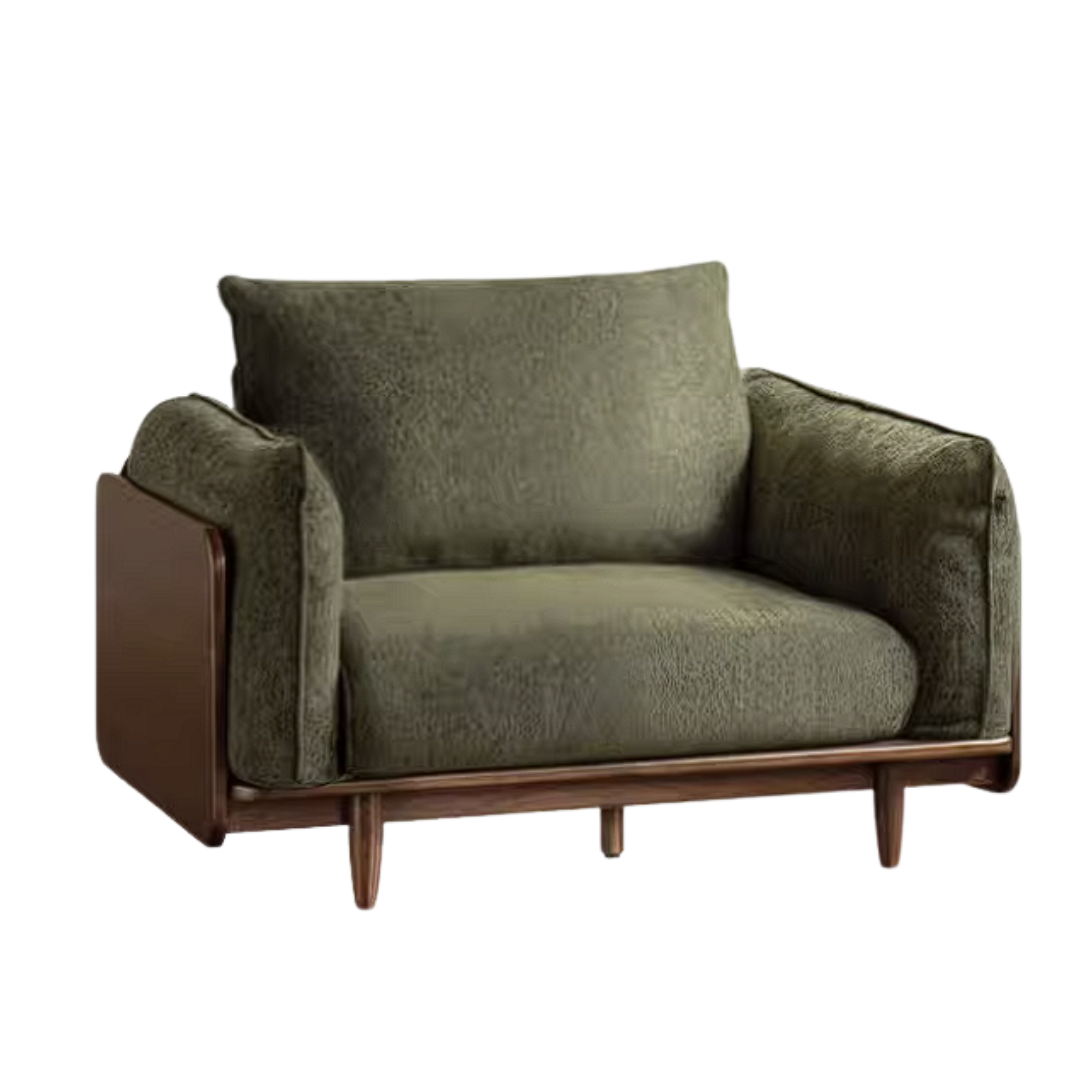 Black Walnut, Oak Solid Wood Sofa with Italian Light Luxury Design