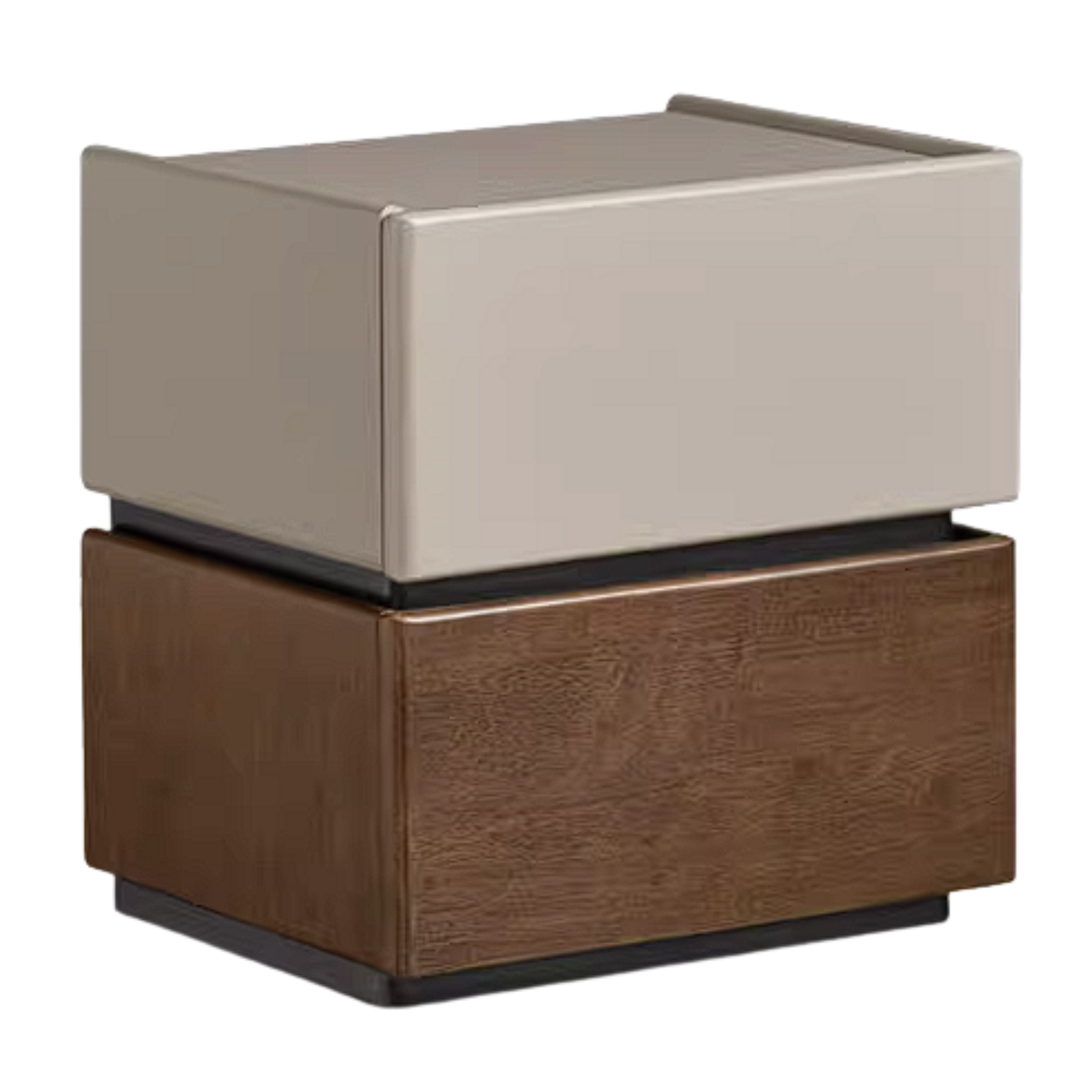 Rubberwood Solid Wood Bedside Cabinet with Modern Simple Storage