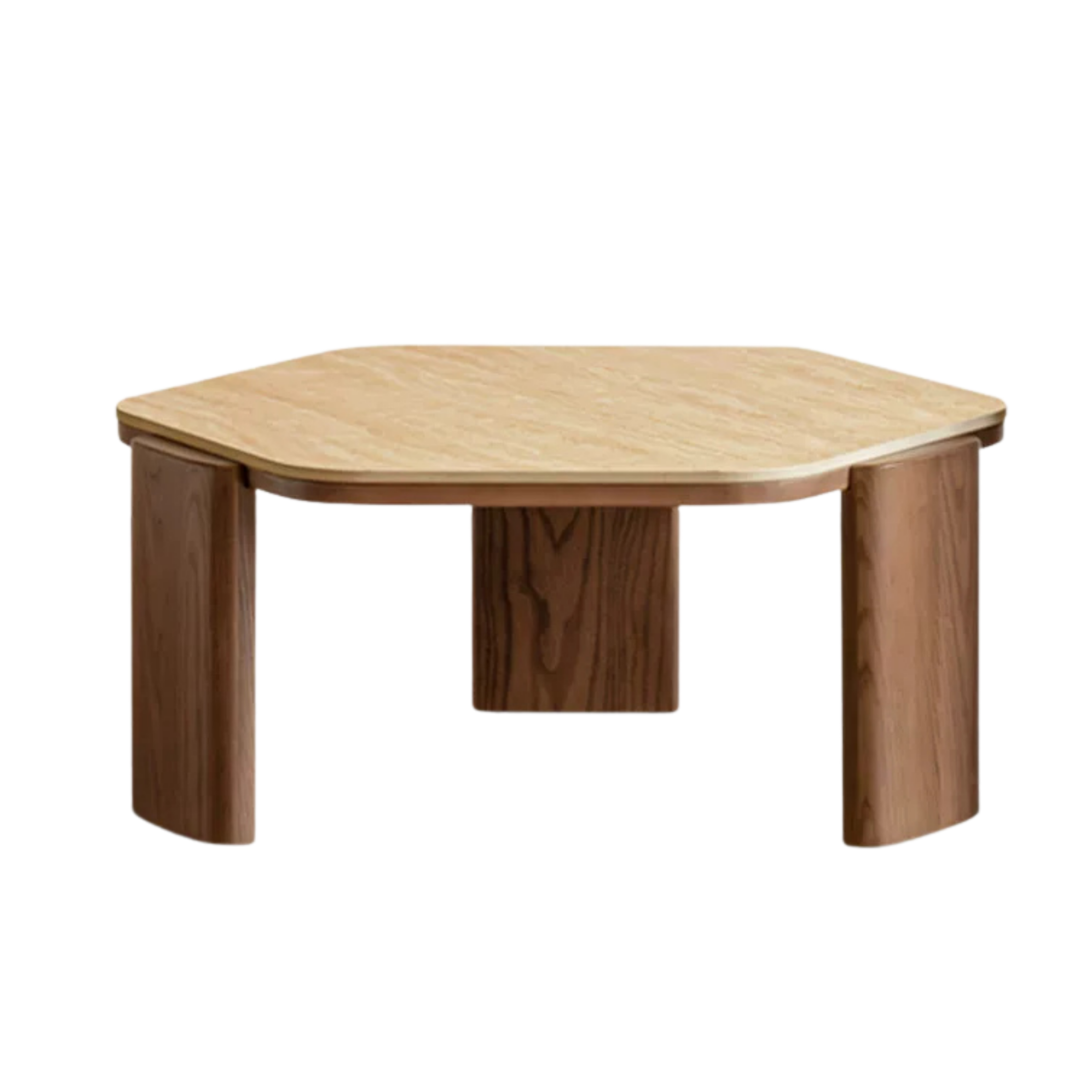 Ash Solid Wood Coffee Table with Wabi-Sabi Slab Design