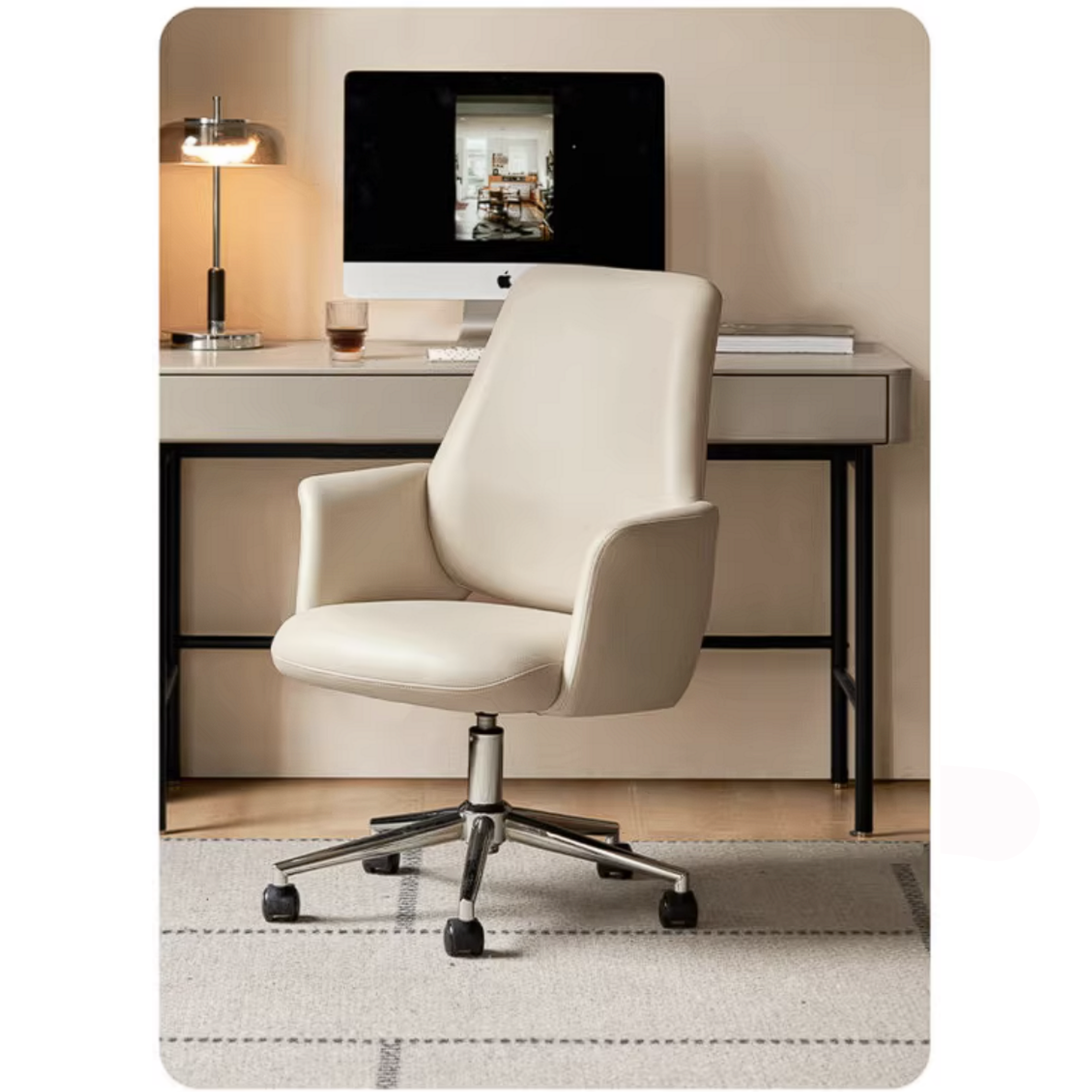 Modern Swivel Chair with Adjustable Ergonomic Minimalist Design