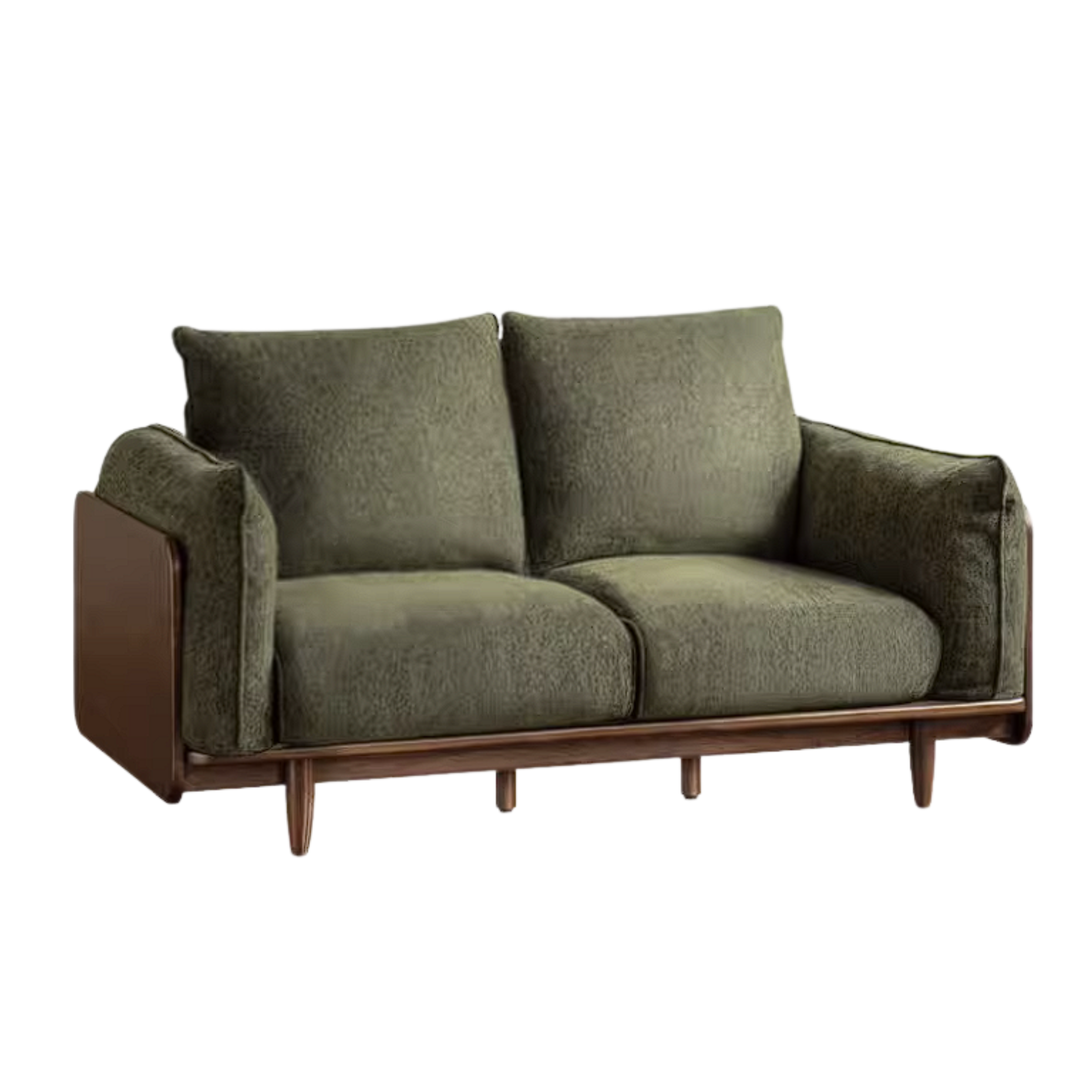 Black Walnut, Oak Solid Wood Sofa with Italian Light Luxury Design