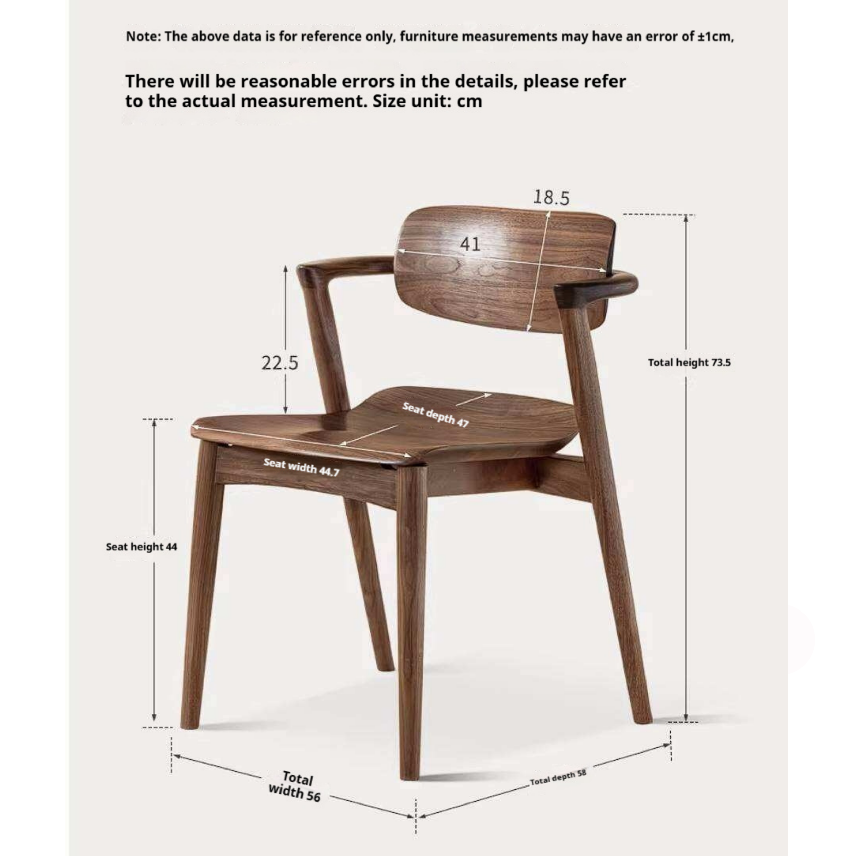 Black Walnut Solid Wood Bentwood Dining Chair with Curved Back and Saddle Seat