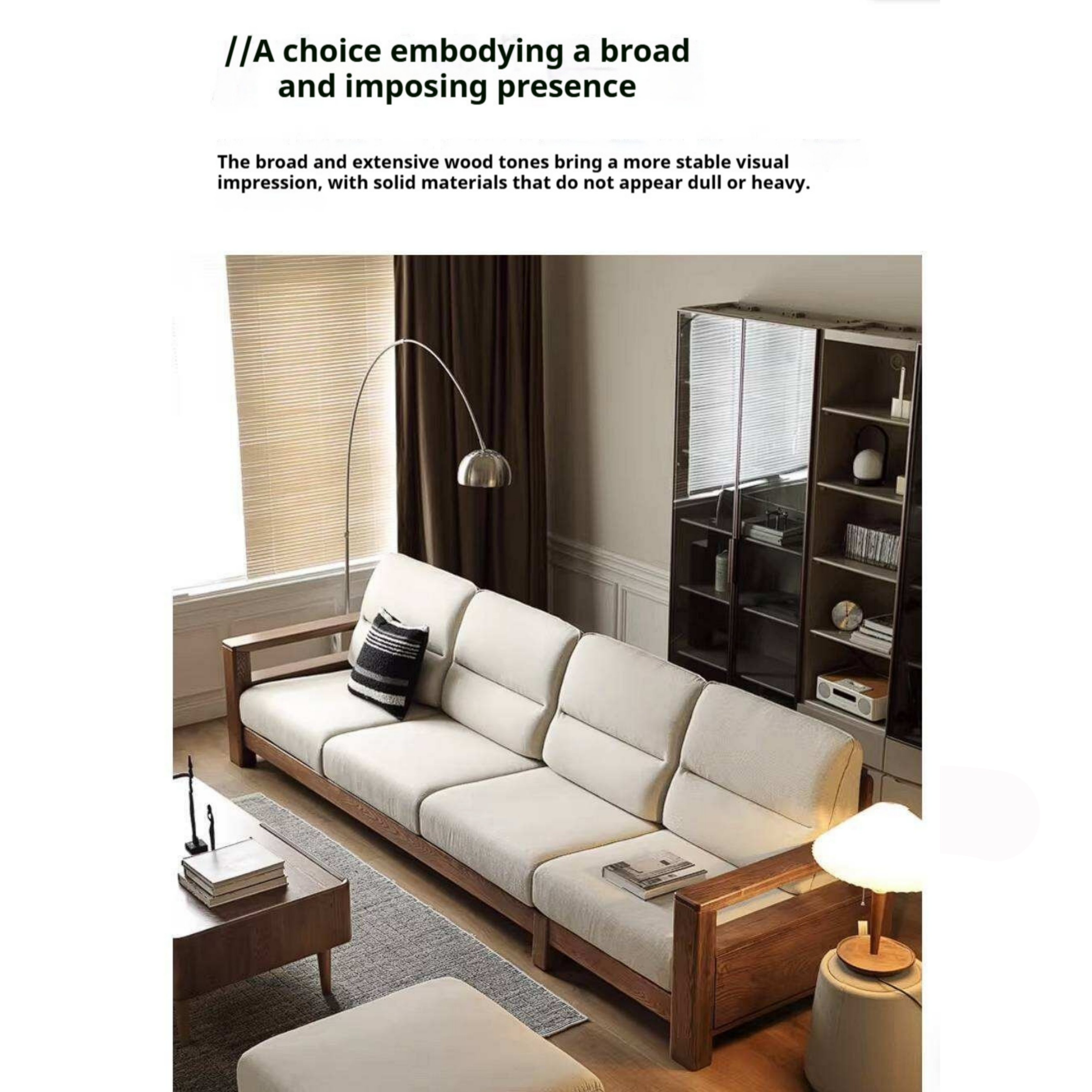 Ash Solid Wood Corner Sofa with Modern Casual Design