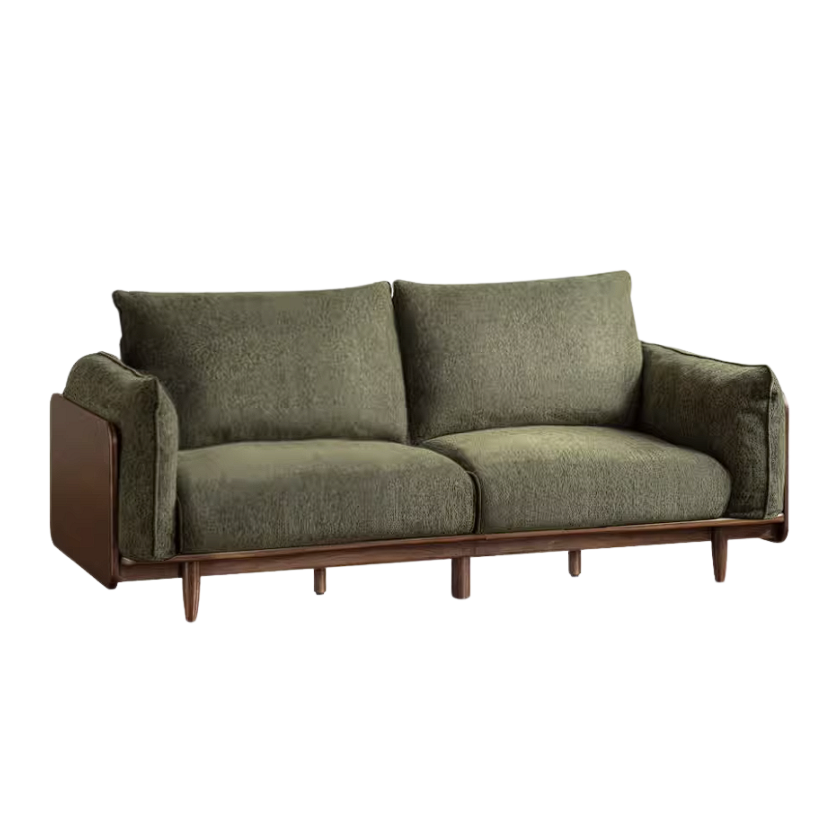 Black Walnut, Oak Solid Wood Sofa with Italian Light Luxury Design