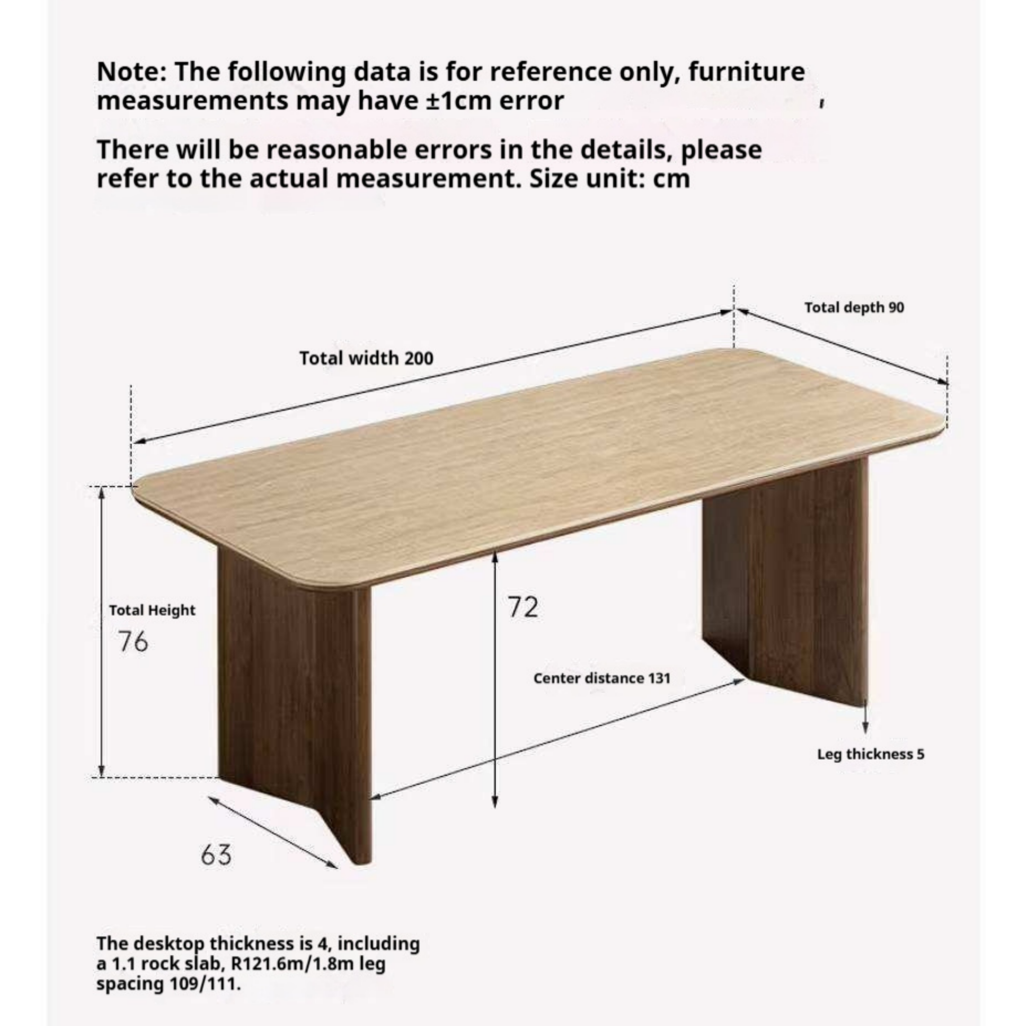 Black Walnut Solid Wood Trestle Dining Table with Stone Top and Panel Legs