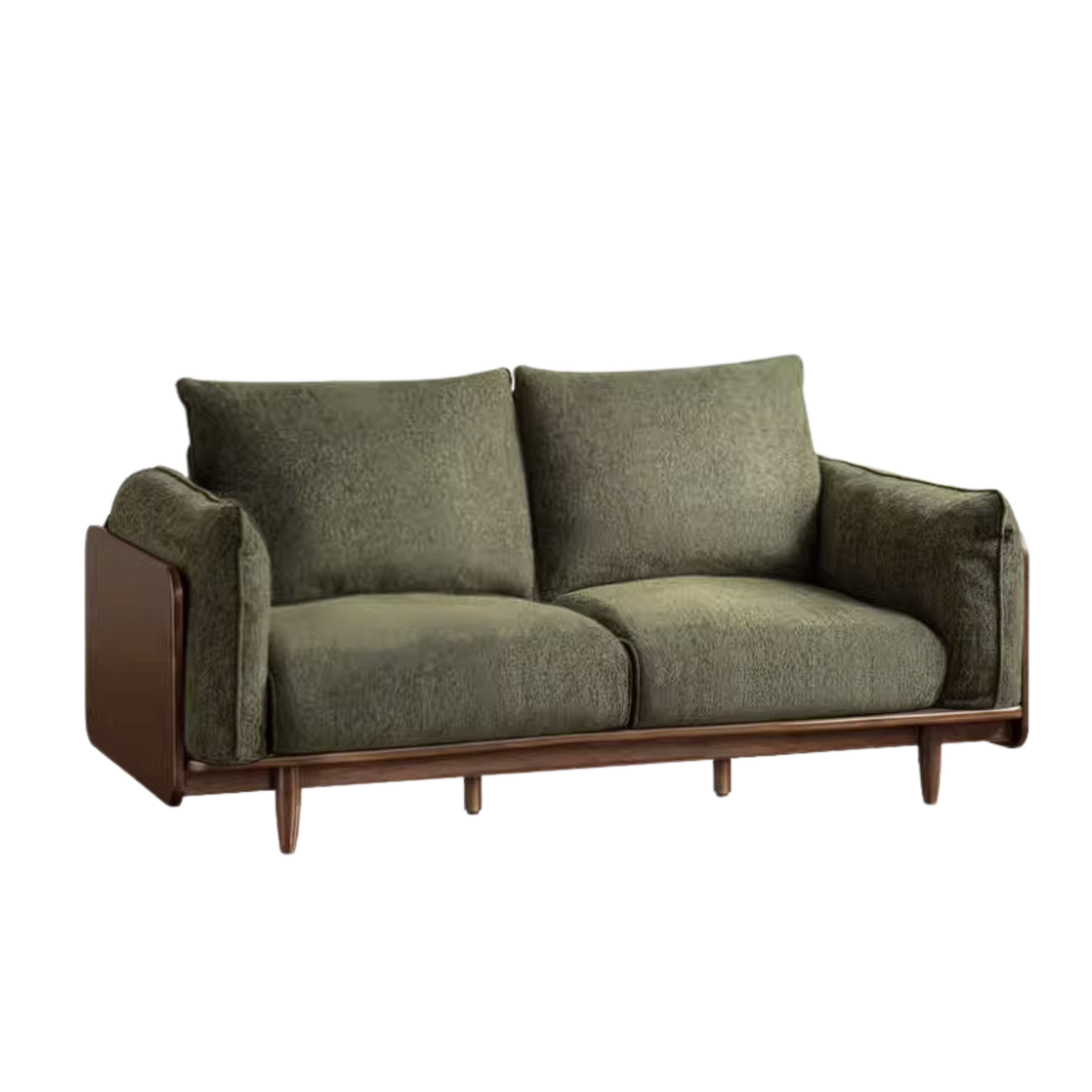 Black Walnut, Oak Solid Wood Sofa with Italian Light Luxury Design