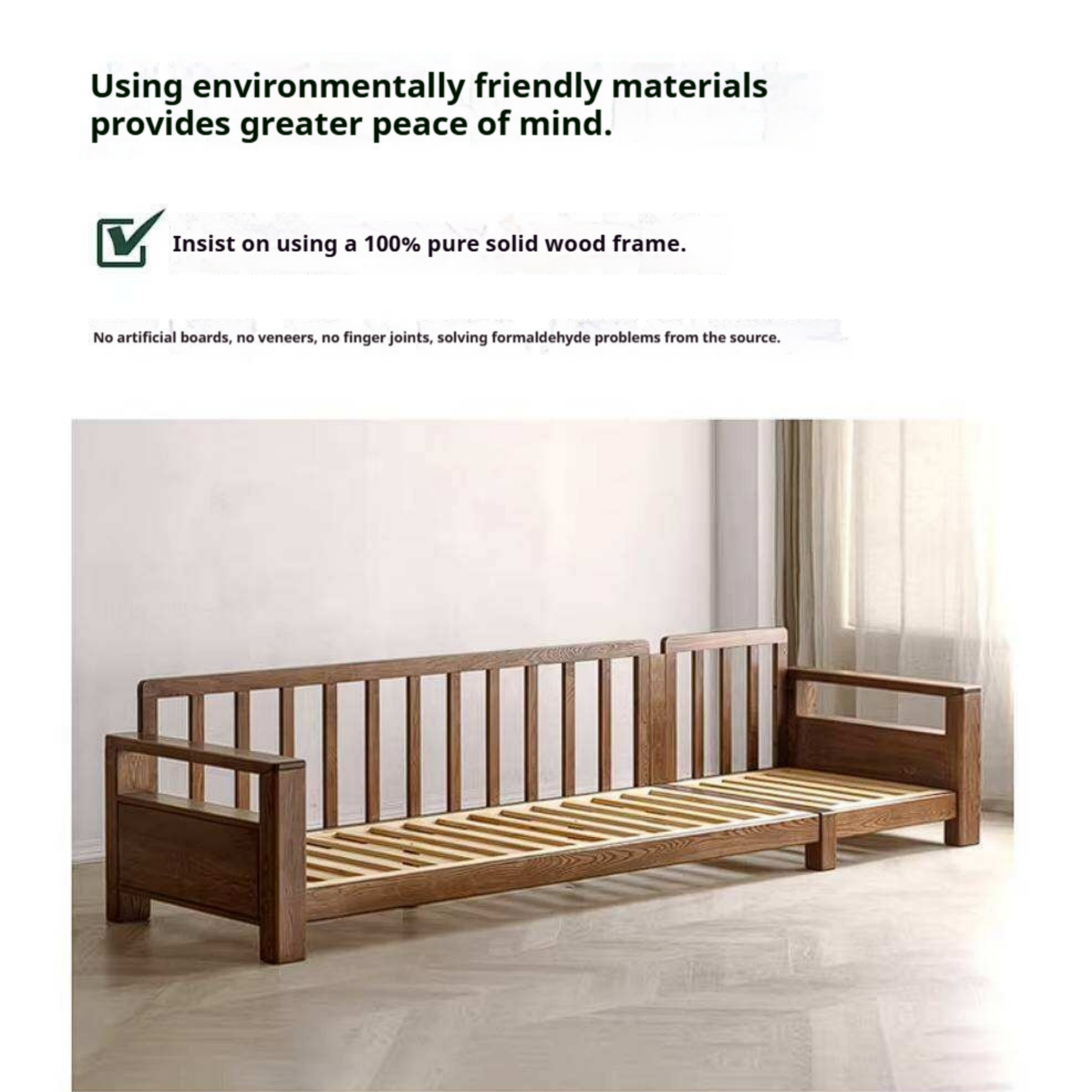 Ash Solid Wood Corner Sofa with Modern Casual Design