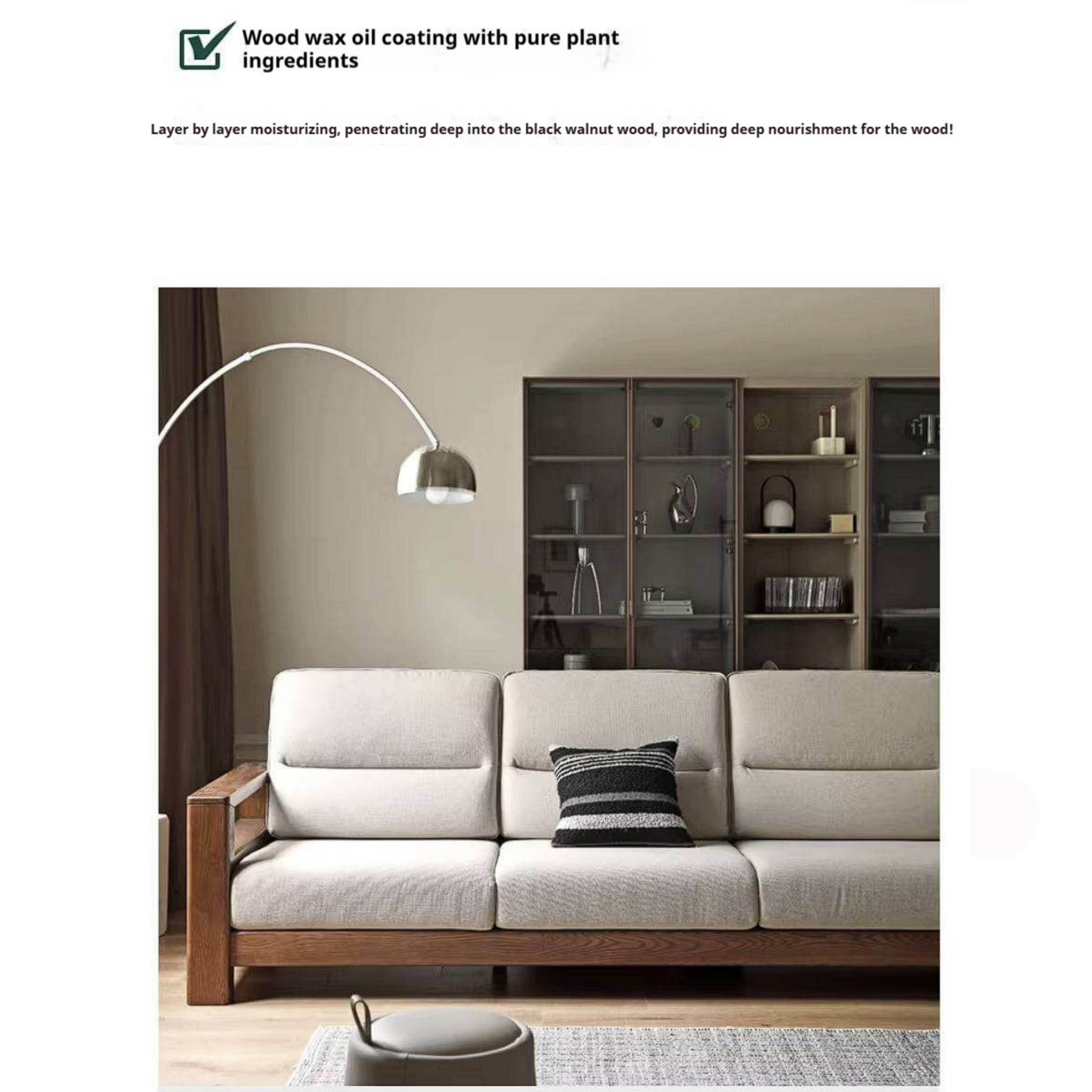 Ash Solid Wood Corner Sofa with Modern Casual Design