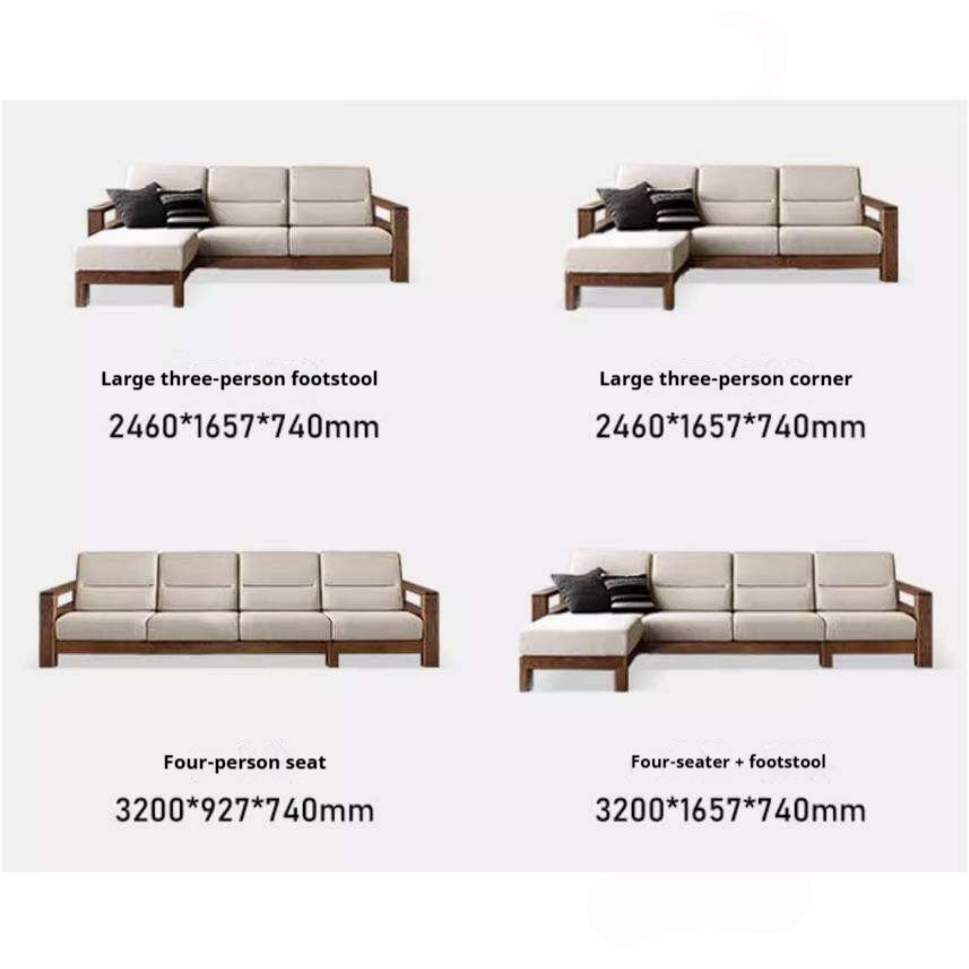 Ash Solid Wood Corner Sofa with Modern Casual Design